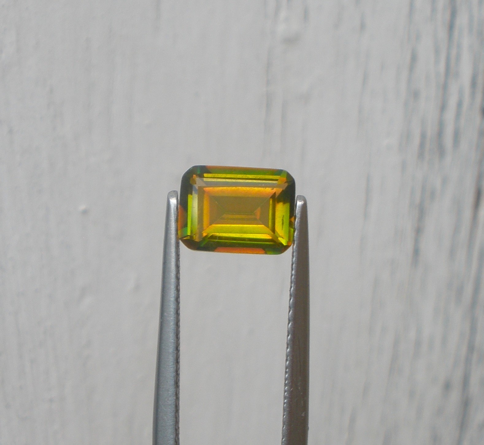 Golden Yellow Mystic Quartz Emerald Gem 8 x 6mm