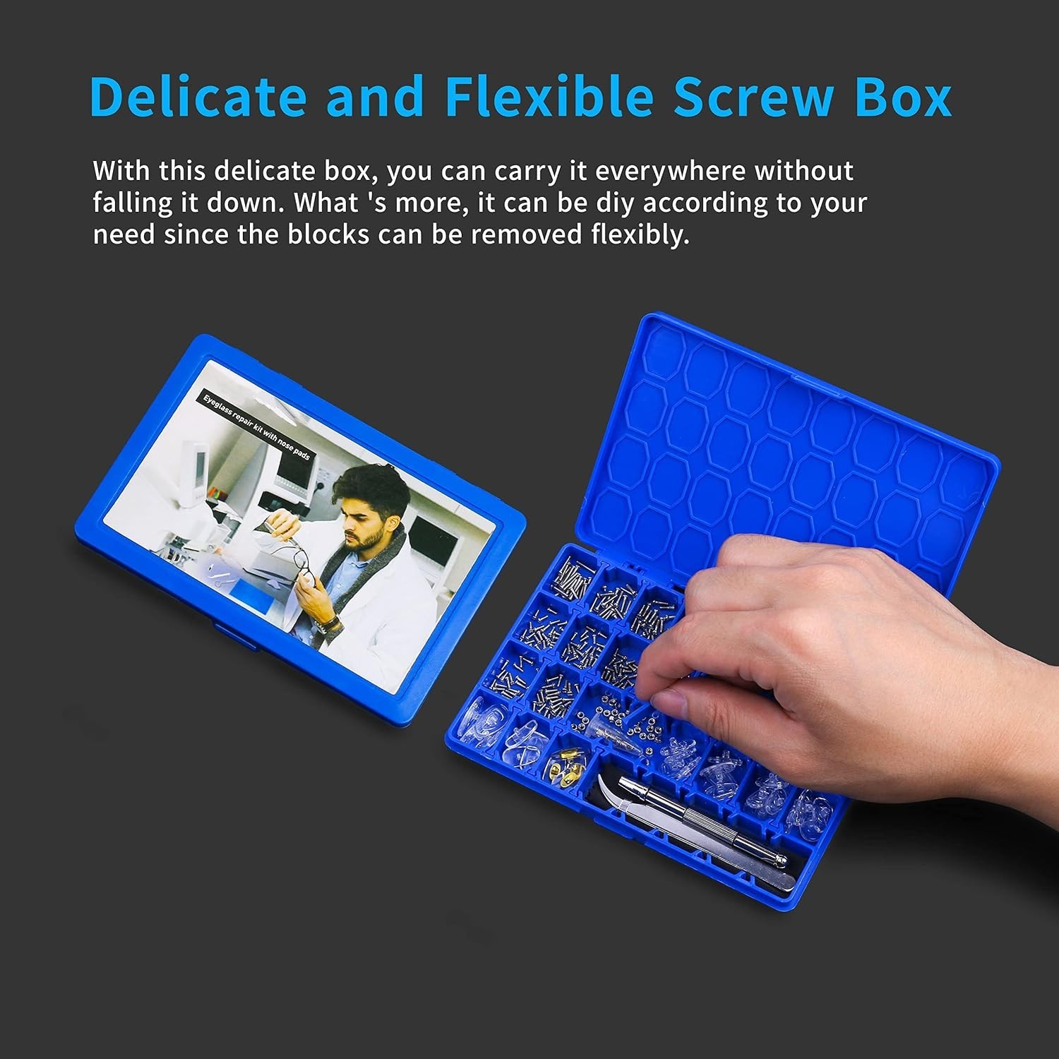 Magnetic Eyeglass Repair Kit Screwdriver Set Screws Nose Pads Tweezers