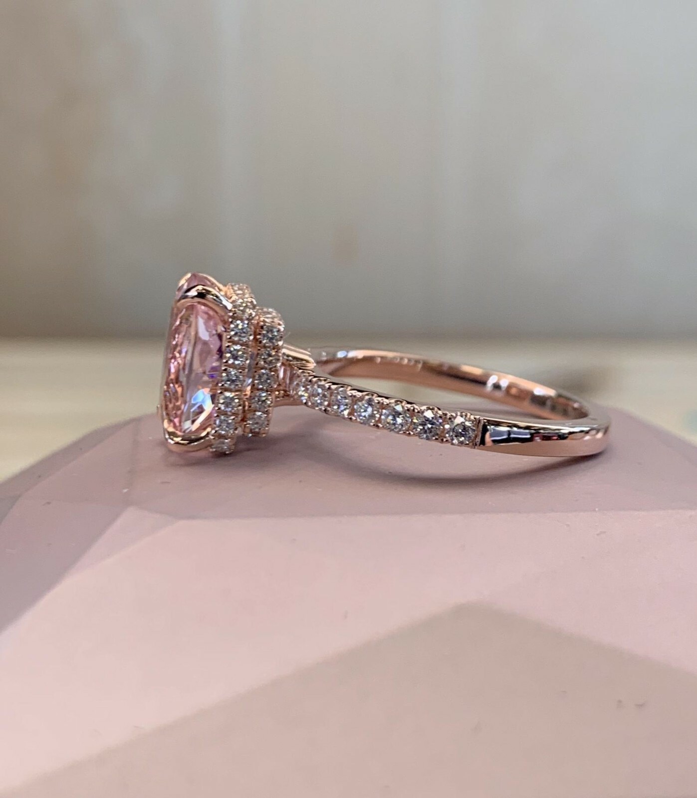 2.40Ct Oval Cut Natural Morganite Solitaire Ring 14K Rose Gold Silver Plated