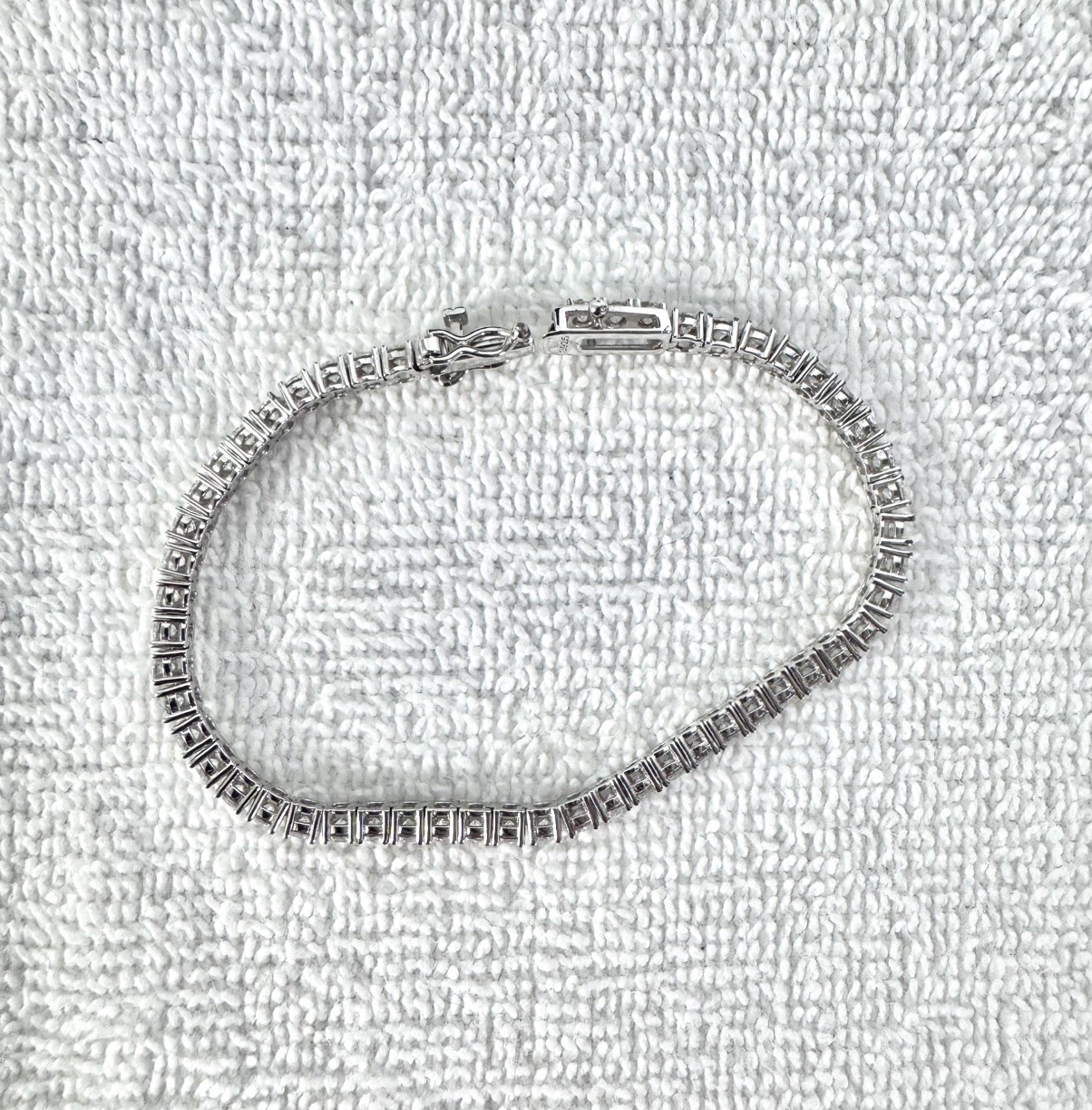 KRKC & Co. 3mm 0.1ct Diamond each stone 925 Sterling Silver Tennis Bracelet 7in