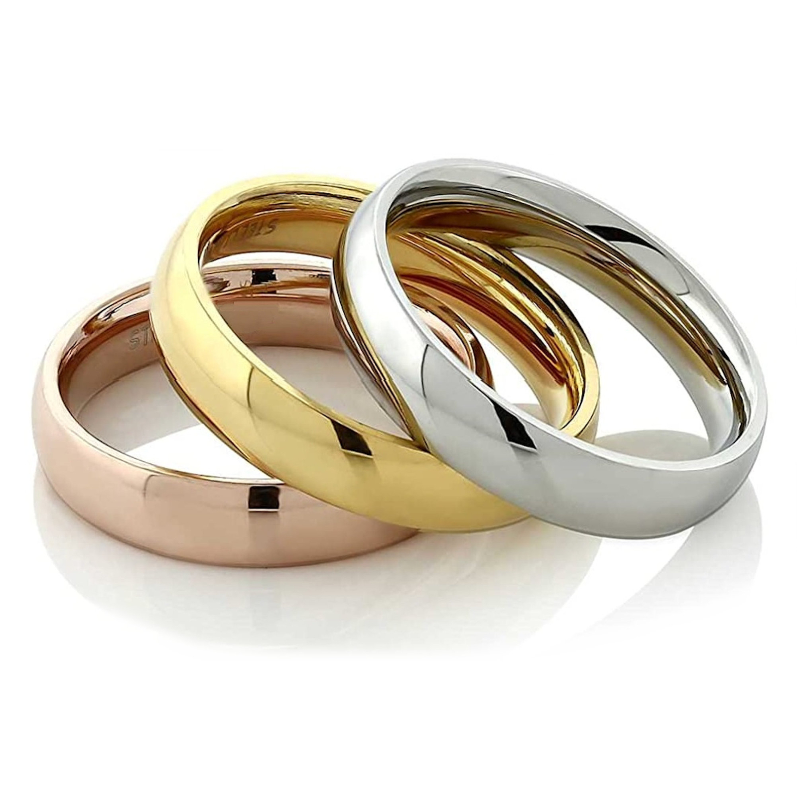 Custom Engraved Classic Stainless Steel Band Half Dome Ring Comfort Fit