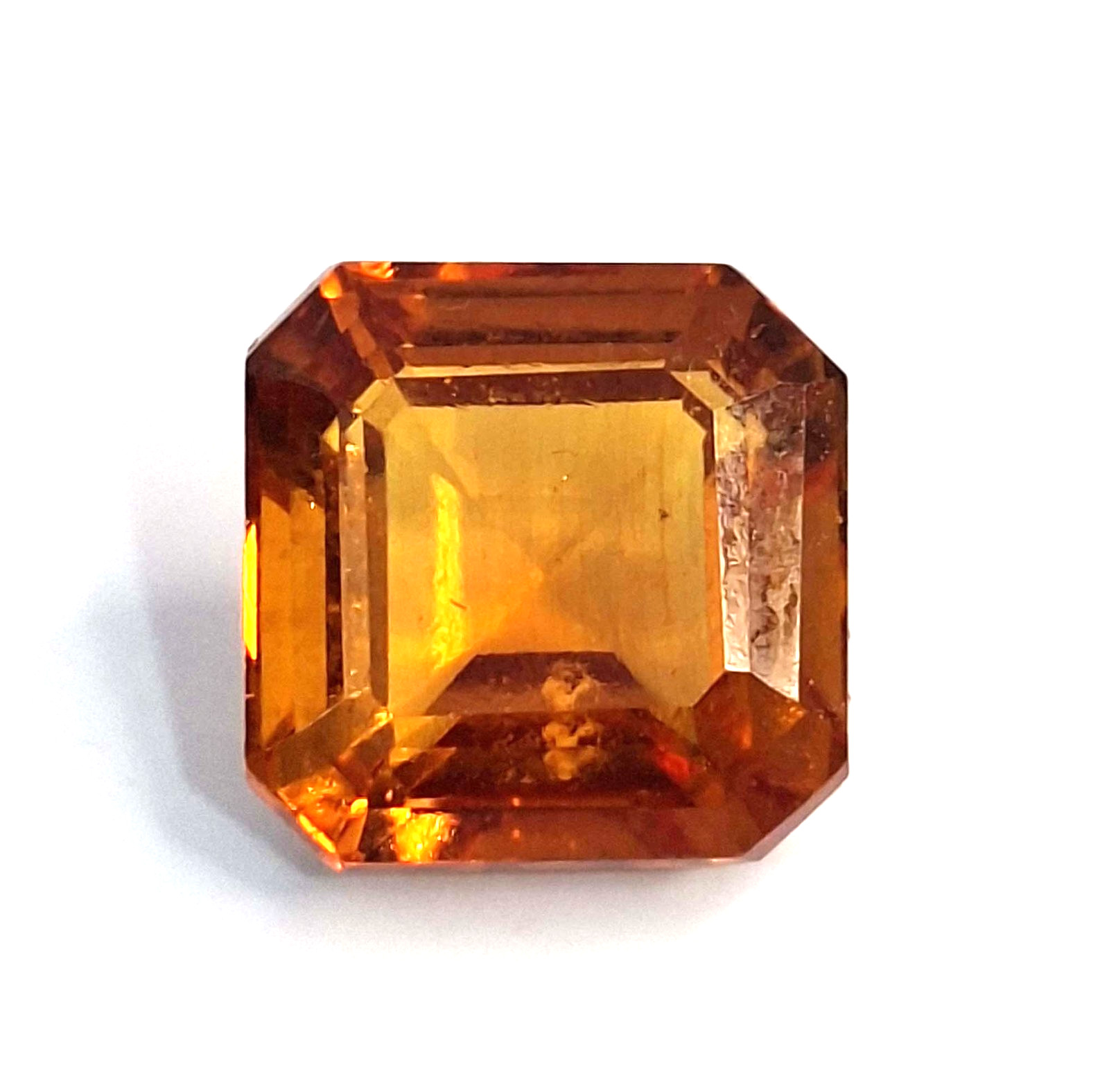 Orangish Yellow Citrine Natural Asscher Cut 12-14 Ct Certified Gemstone TQ326