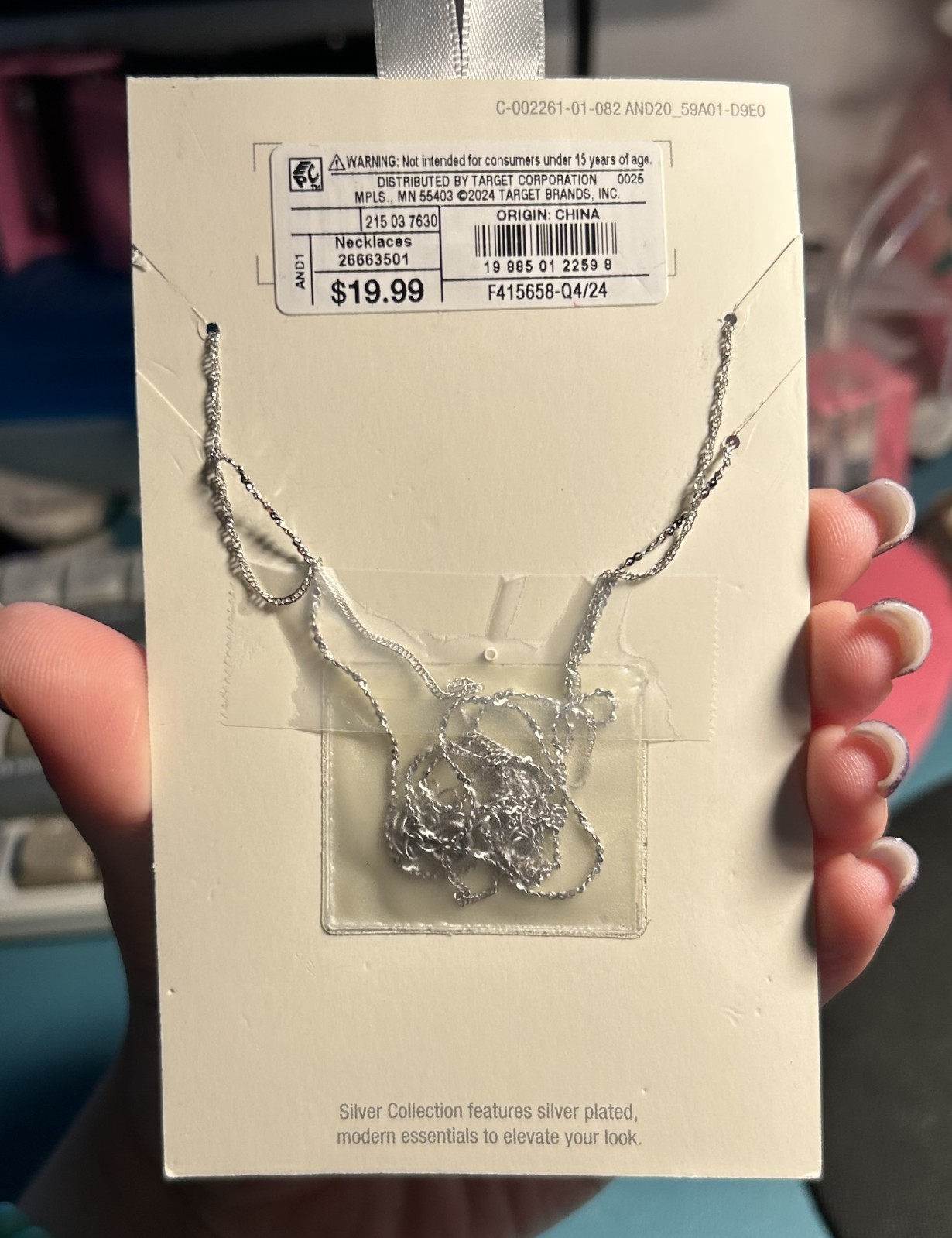 A New Day Silver Plated CZ Cubic Zirconia Halo Heart Layered Necklace Set NWT