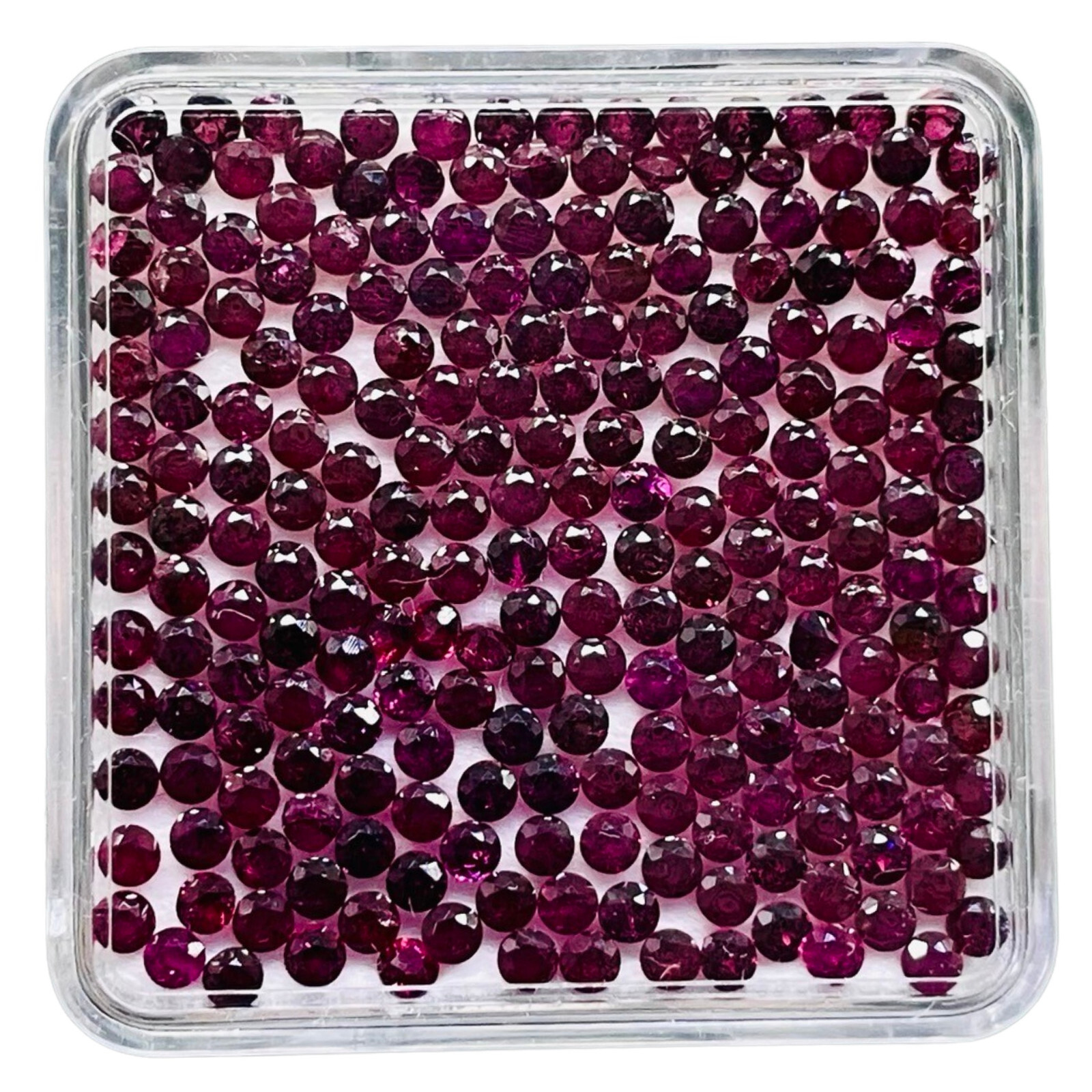 100 Pcs Natural Rhodolite Garnet 2.25mm Round Cut Loose Untreated Gemstones Lot