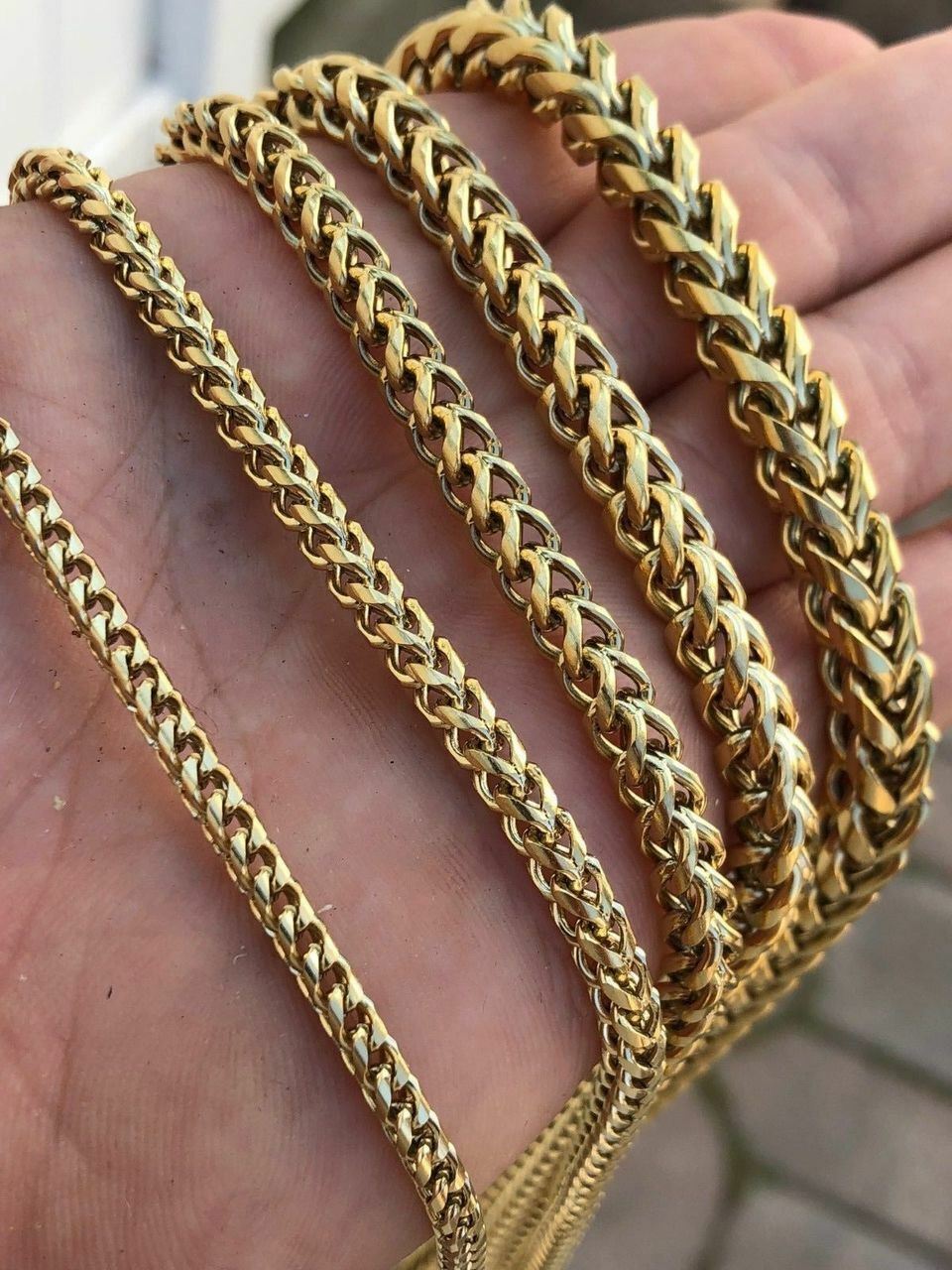 Men’s Franco Chain 14k Gold Plated Stainless Steel BEST QUALITY! 3-8mm HEAVY!