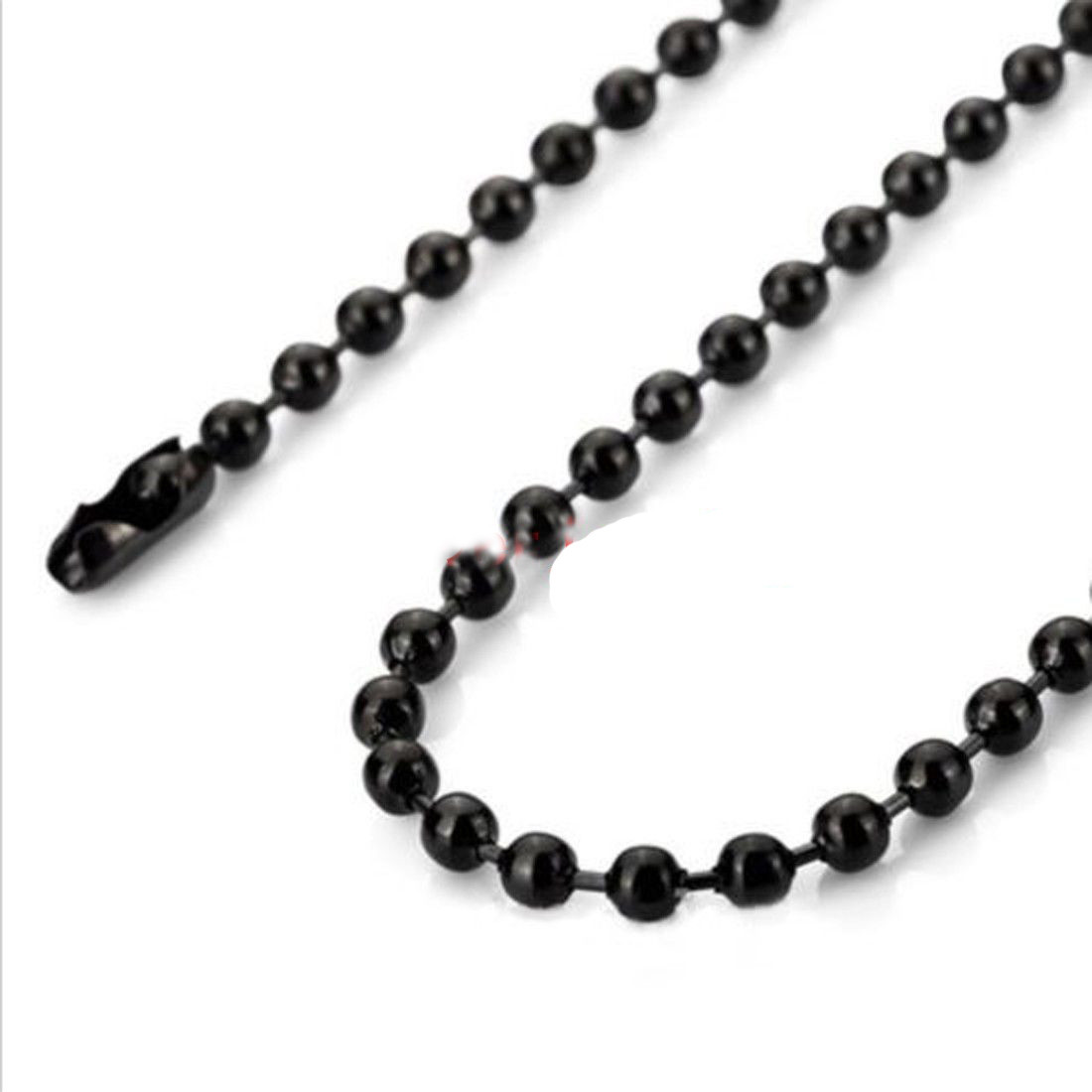 7″-40″ 1.5-12mm Black Stainless Steel Bead Ball Chain Necklace Men Women Jewelry