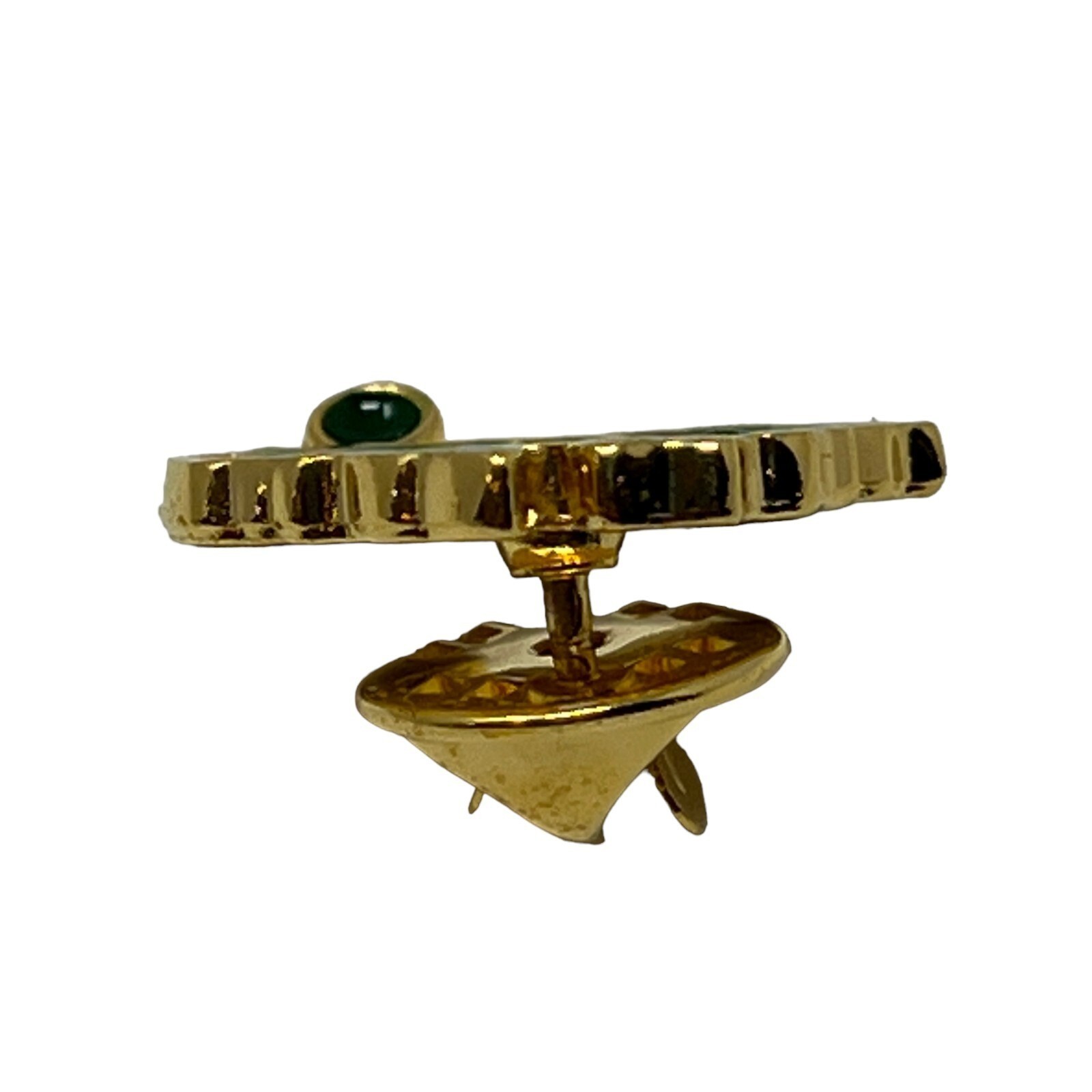 Australia Tasmania Map Brooch Green Enamel Gold Tone Tie Pin