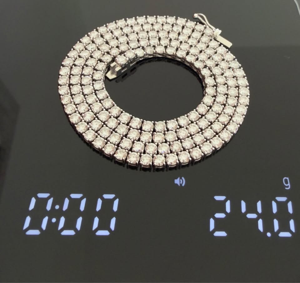 16ct Lab Grown Diamond Tennis Necklace | 14k White Gold | 20 inches