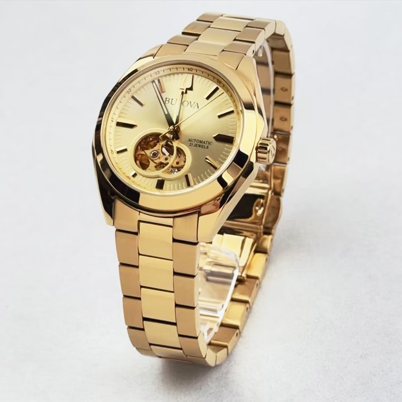 Bulova Men’s Surveyor 97A182 Champagne Dial Stainless Steel Automatic Watch 39mm