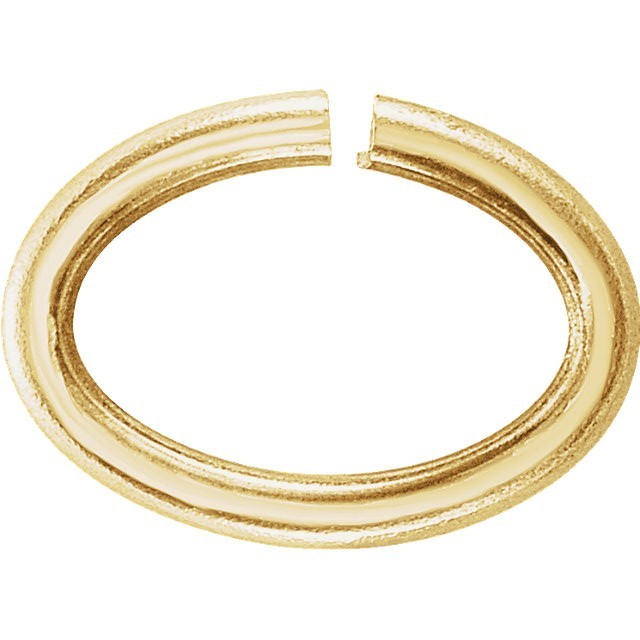 5mm x 7mm OD OVAL 14k Yellow Gold 18ga gauge OPEN Jump Ring USA MADE