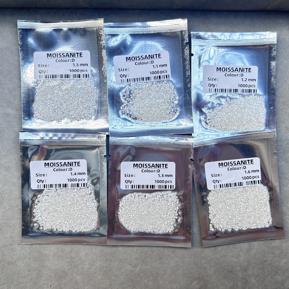 Small Size 0.8mm-4.0mm 100pcs Loose Moissanite Gemstone D Color Round White
