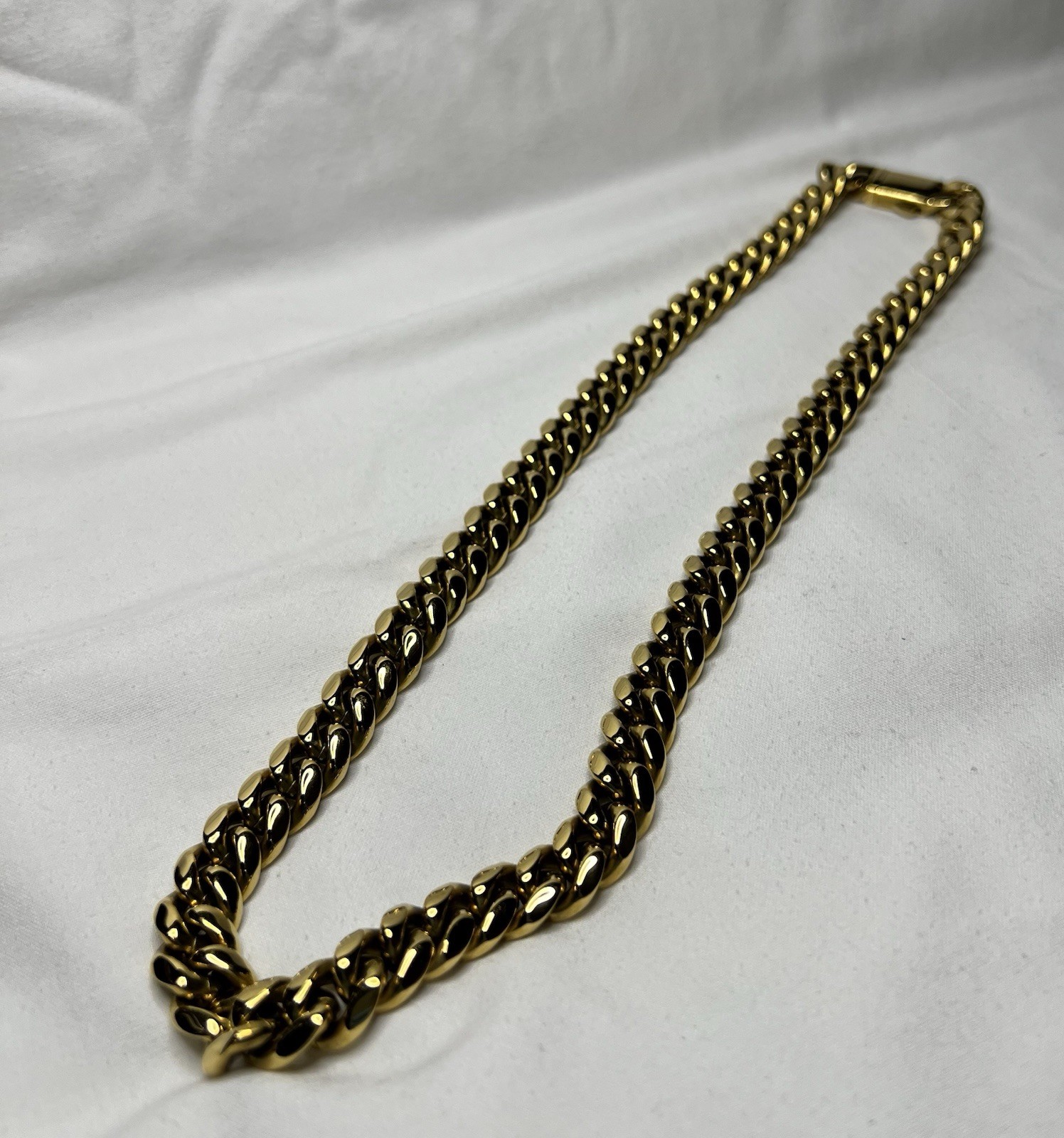 22″ / 10mm Necklace + 8″ / 7mm Bracelet – 18K YGF Cuban Chains – Matching Set