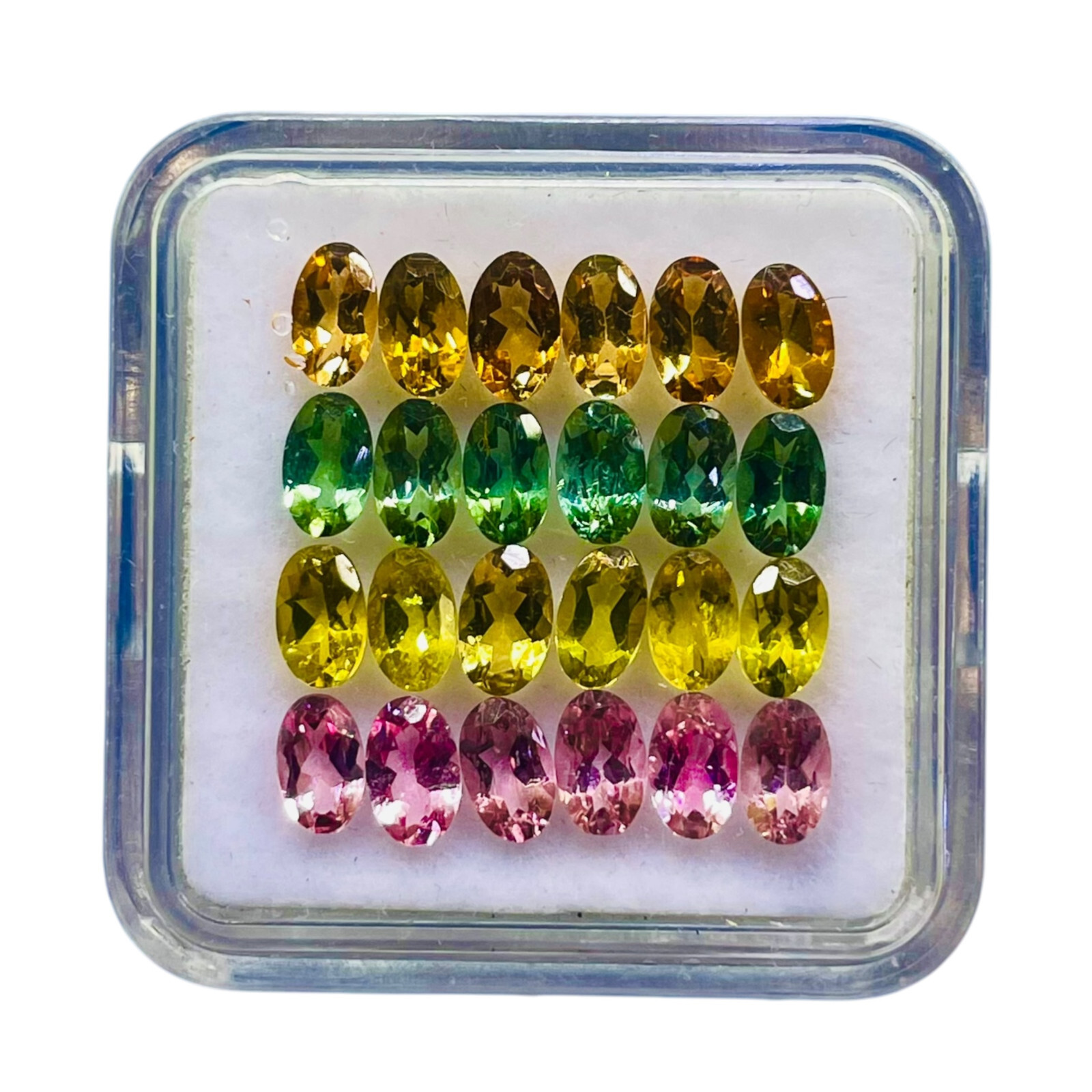 VVS 24 Pcs Natural Multi Tourmaline 5x3mm Oval Cut Loose Untreated Gemstones