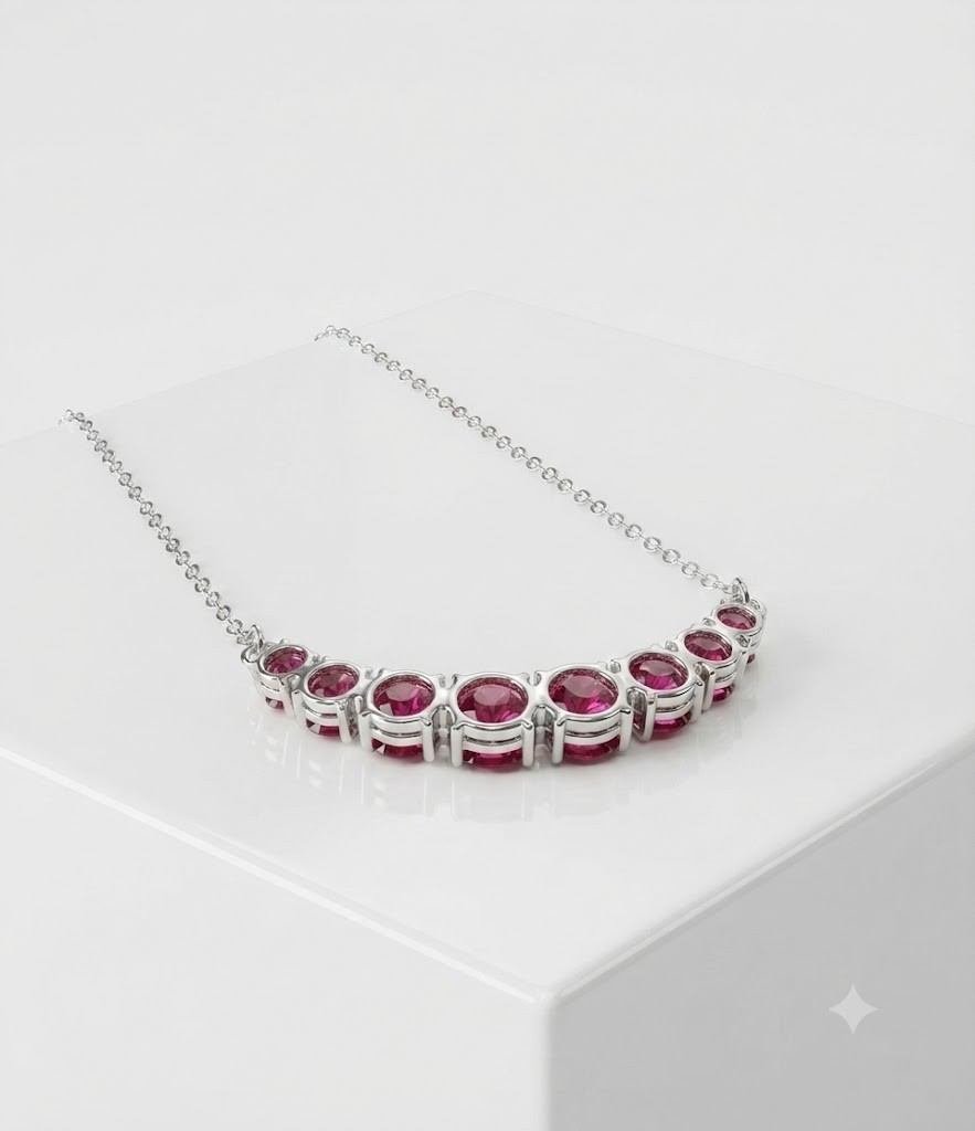 RARE 8.20 Ct Pink Diamond Necklace, Amazing Shine, FREE Diamond Studs