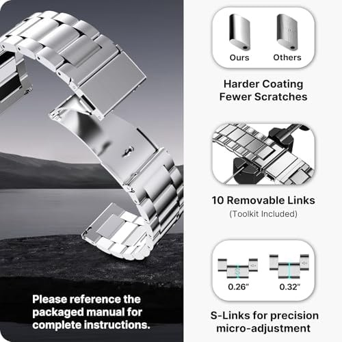 Fullmosa Stainless Steel Watch Band 16mm 18mm 19mm 20mm 22mm 24mm, Quick Rele…