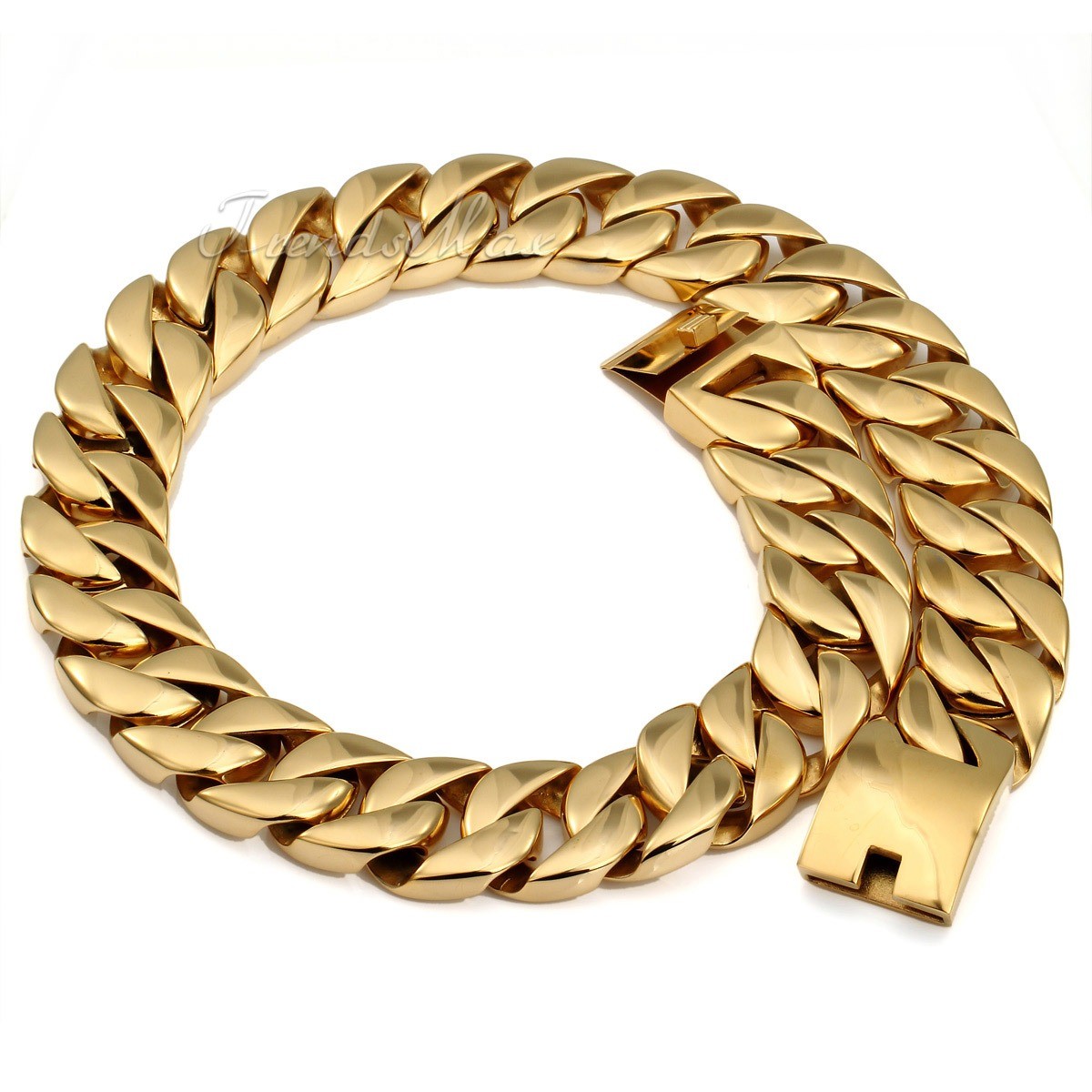 31mm Gold Chain Necklace for Men’s 316L Stainless Steel Curb Cuban Link HEAVY