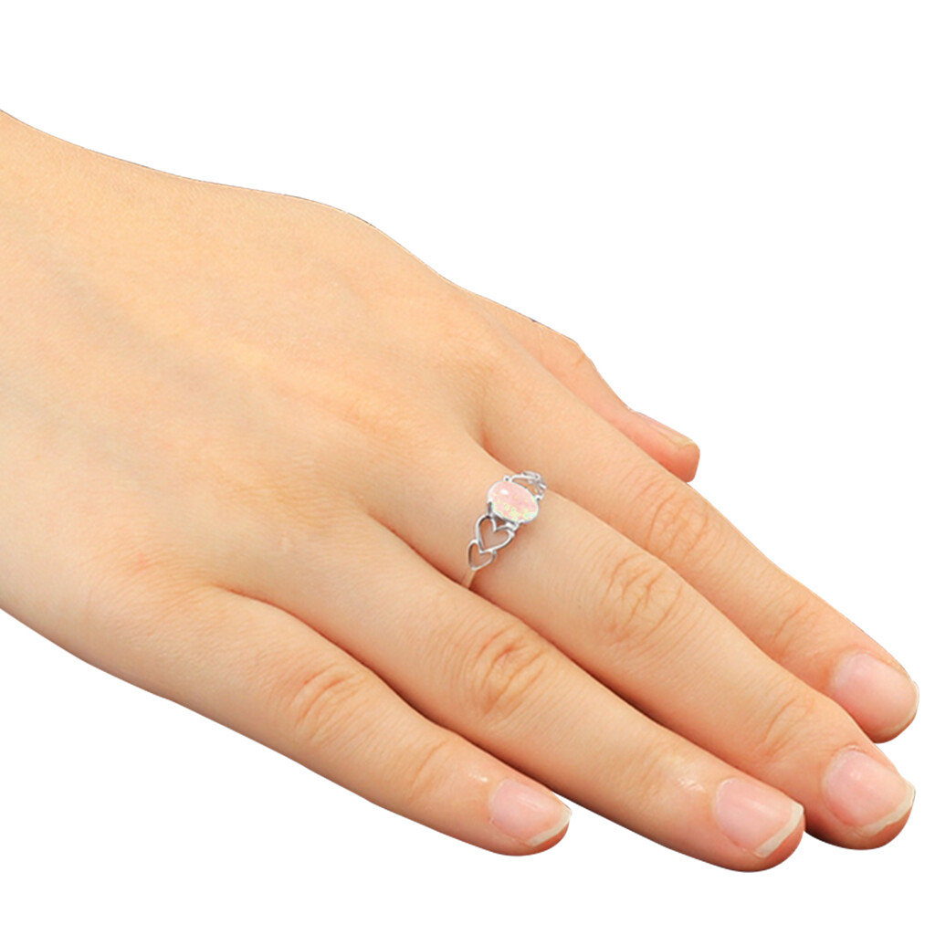 925 Silver Fashion Jewelry Opal CZ Women Wedding Engagement Party Ring Size 6-10