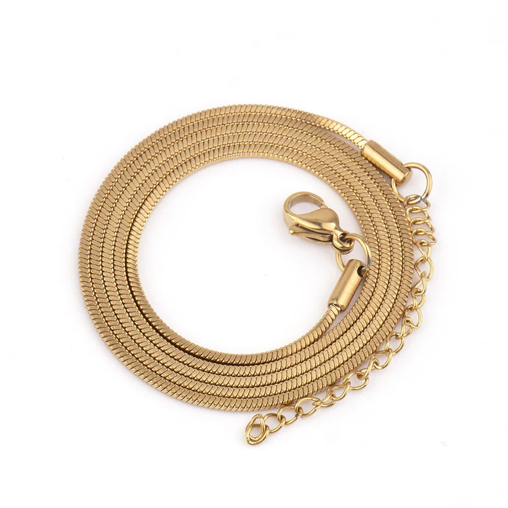 Simple Gold Color Stainless Steel Chain Necklace For Men Hip Hop Jewelry Accesso