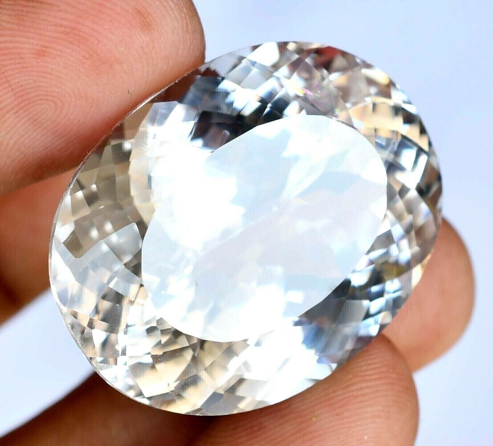 Natural White Sapphire 130 Ct Oval Cut Certified Faceted Loose Gemstone