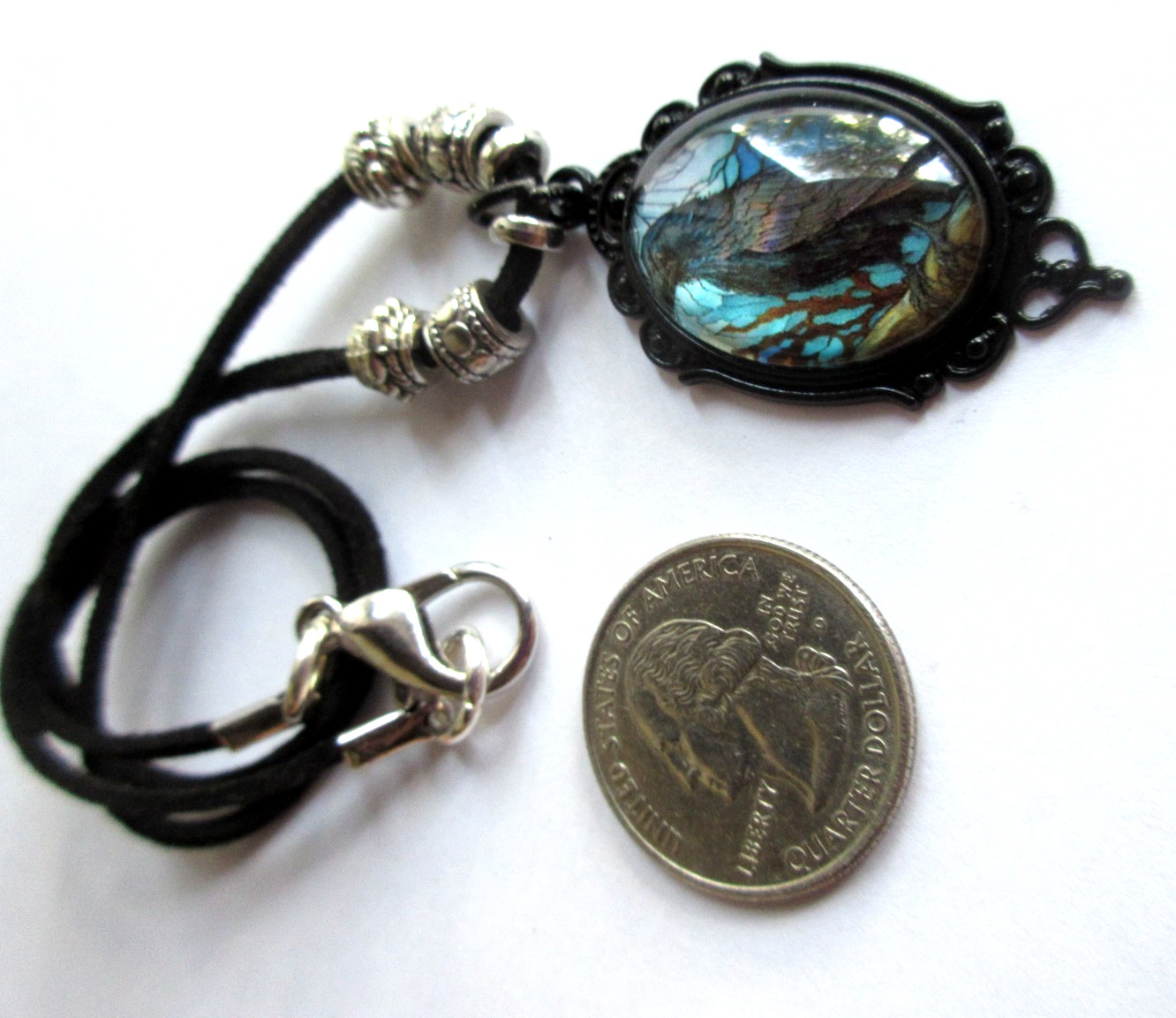 Blue Raven Necklace 17 inches