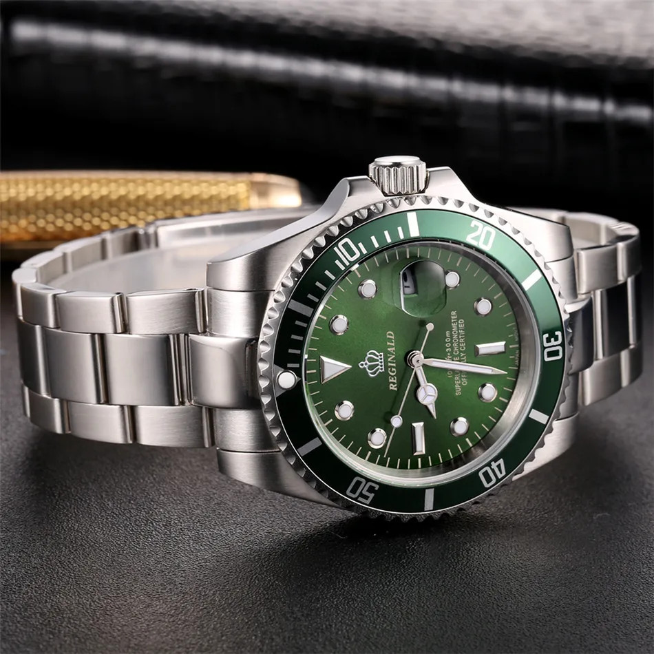 Men’s Sport Watch Rotatable Bezel GMT Sapphire Date Stainless Steel reloj hombre