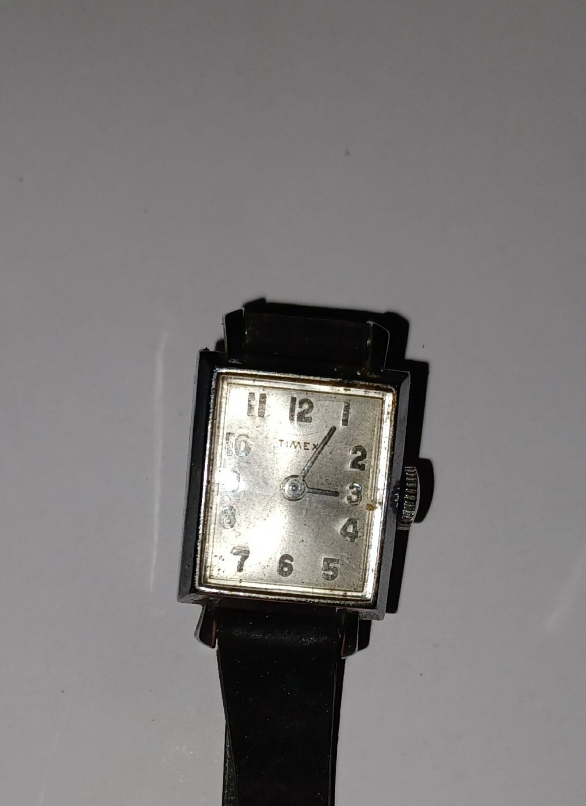 Vintage Timex Wind-up Rectangular Tank-Style Cocktail Watch Silver Tone