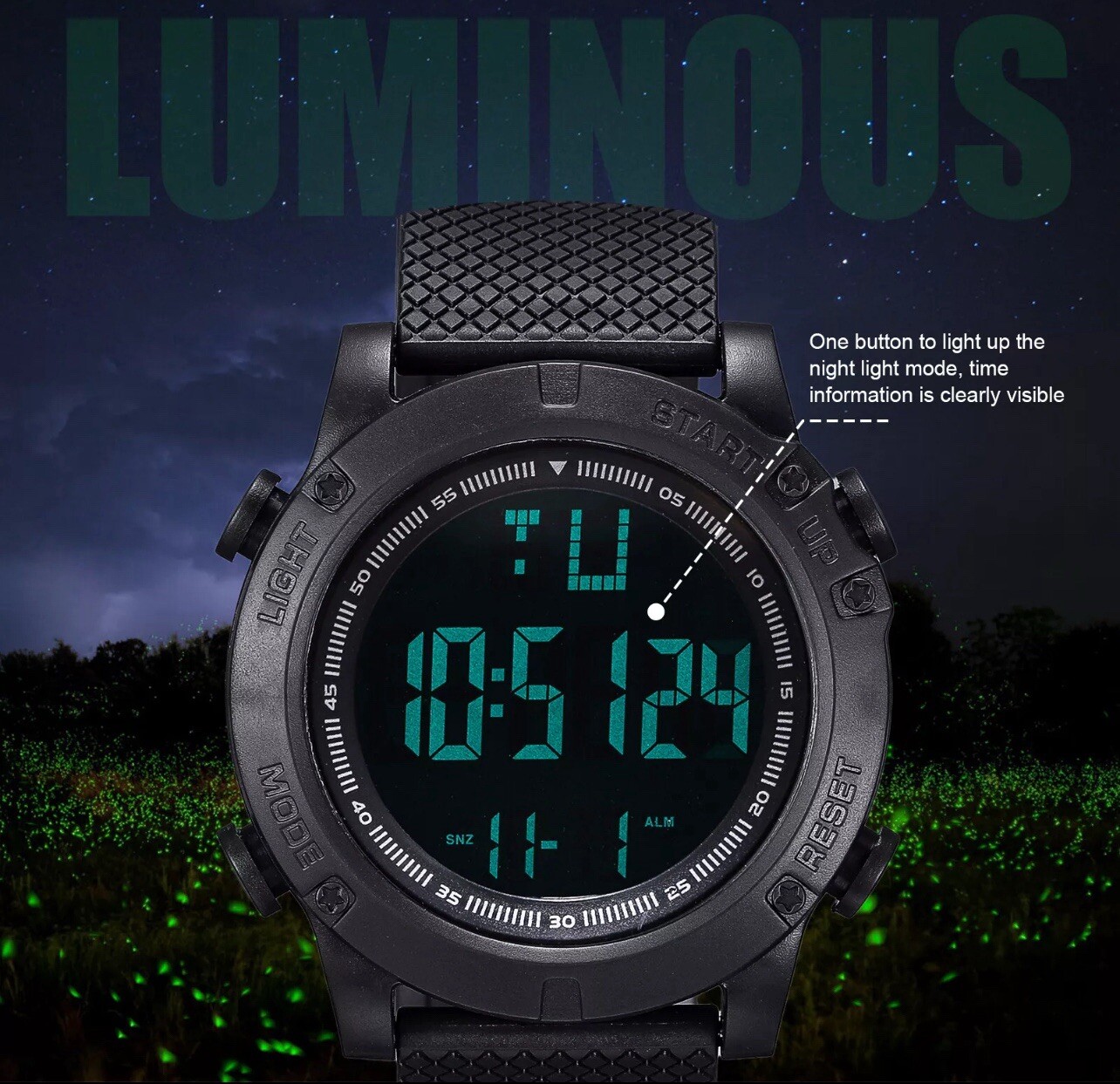 Men Waterproof Digital Sports Watch Military Tactical LED Backlight Wristwatch