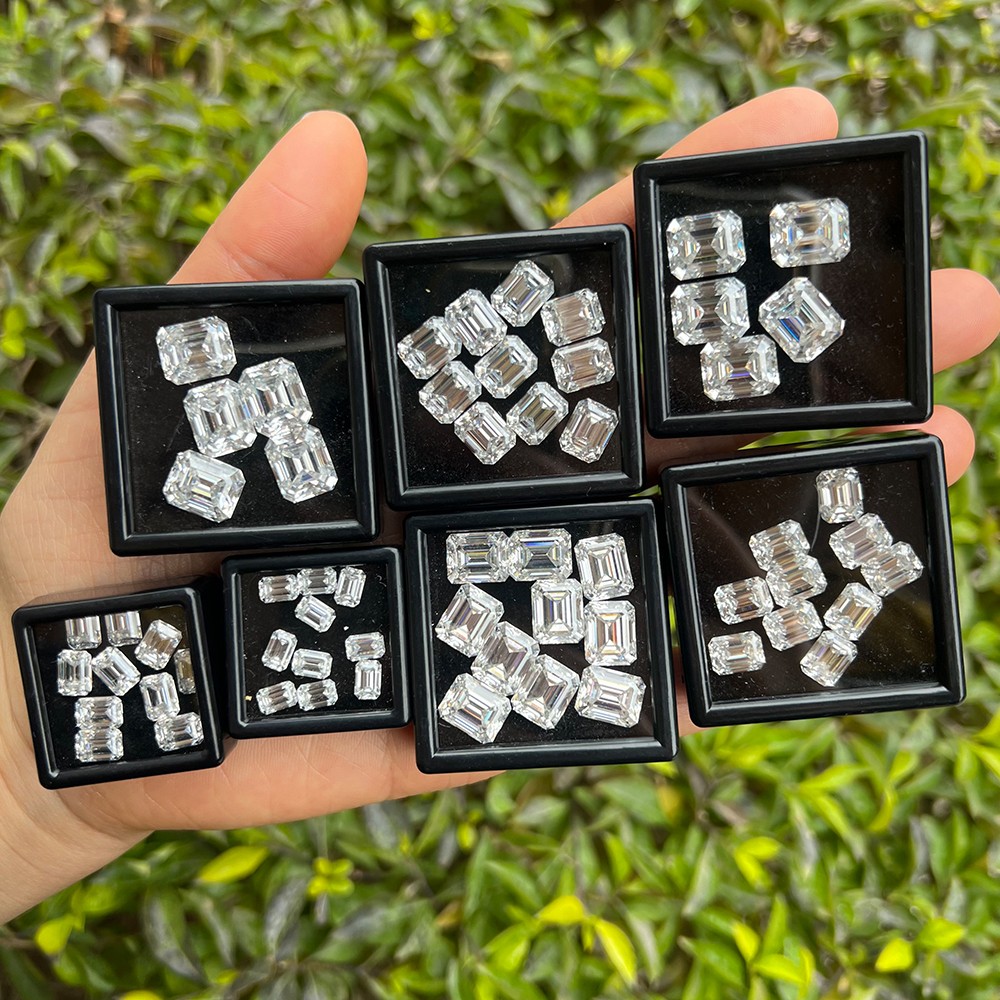 US 1-10CT Emerald Cut Loose Moissanite Stone D VVS1 Gemstones for Jewelry Making