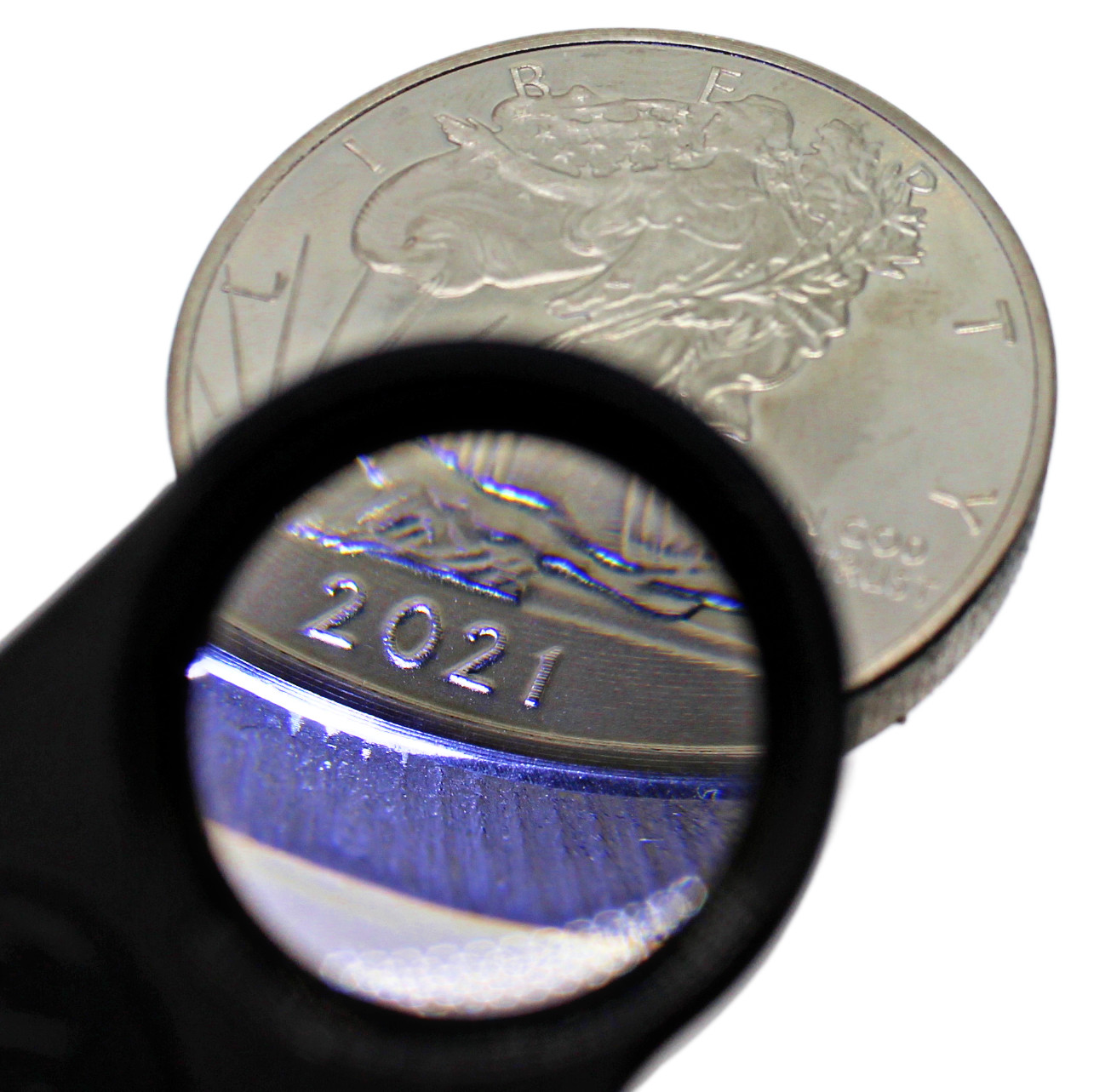 30X 60X Illuminated Jewelers Eye Loupe Foldable Magnifier Bright LED Light Gold