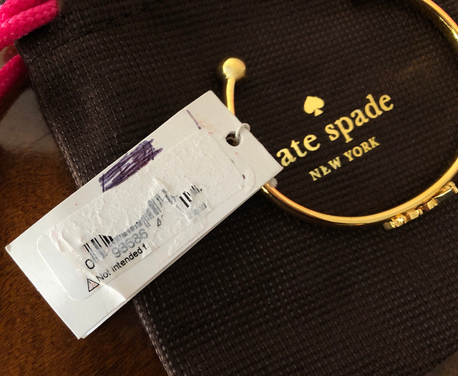 Kate Spade 2018 Say Yes Cursive TADA! Yellow GoldPlate Skinny Open Cuff Bracelet