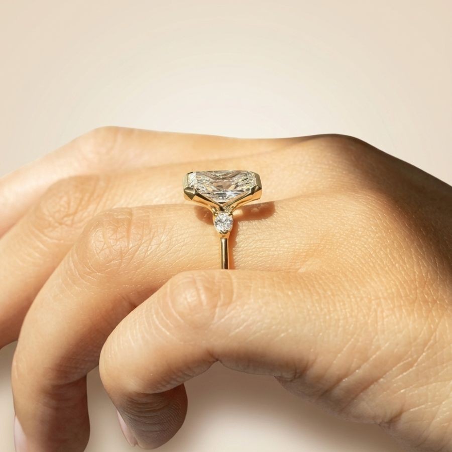 2.86Ct Radiant-Cut VS1 Lab Grown Diamond Wedding Engagement Ring 14k Yellow Gold
