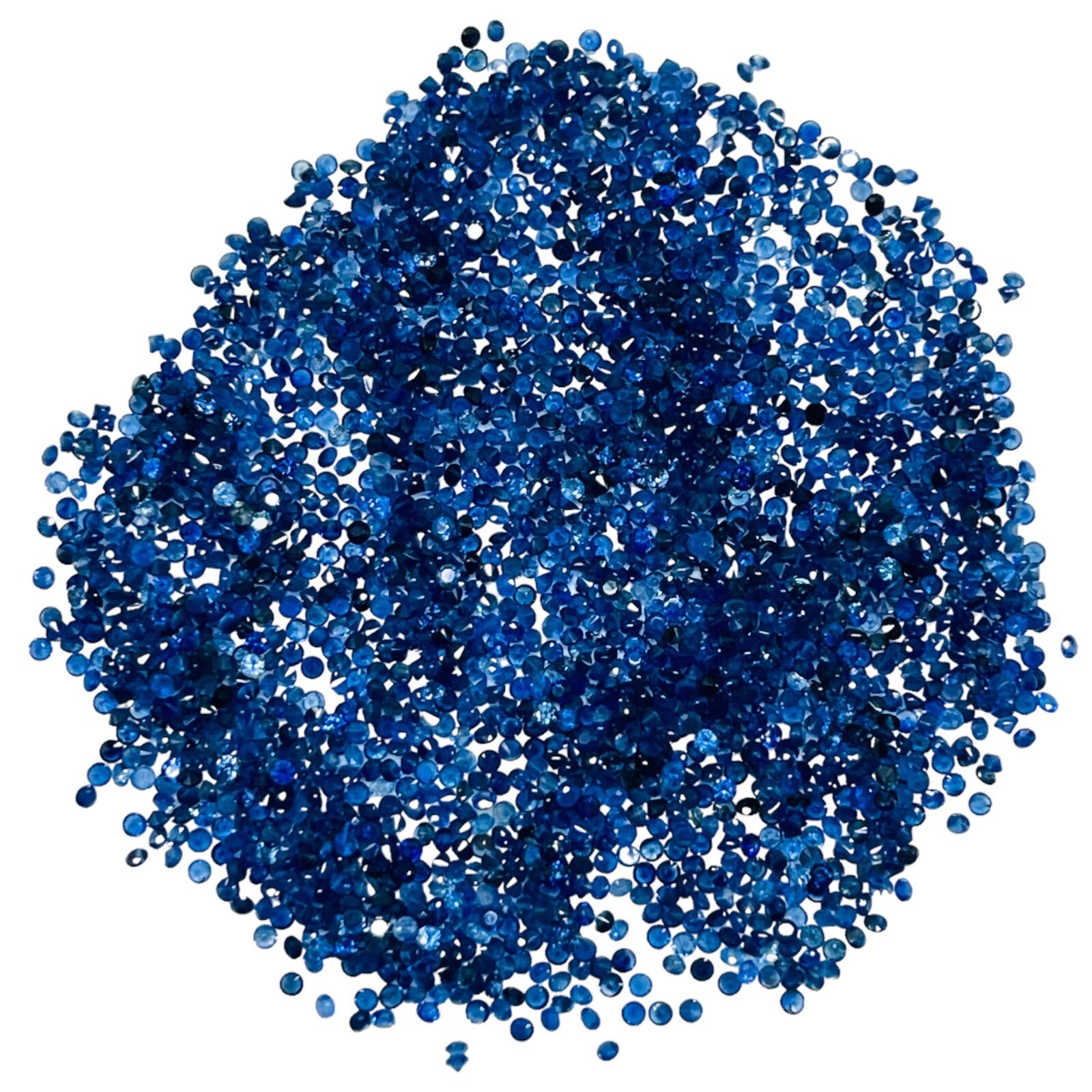 100 Pcs Natural Sri Lankan Blue Sapphire 1.1mm Round Diamond Cut Loose Gemstones
