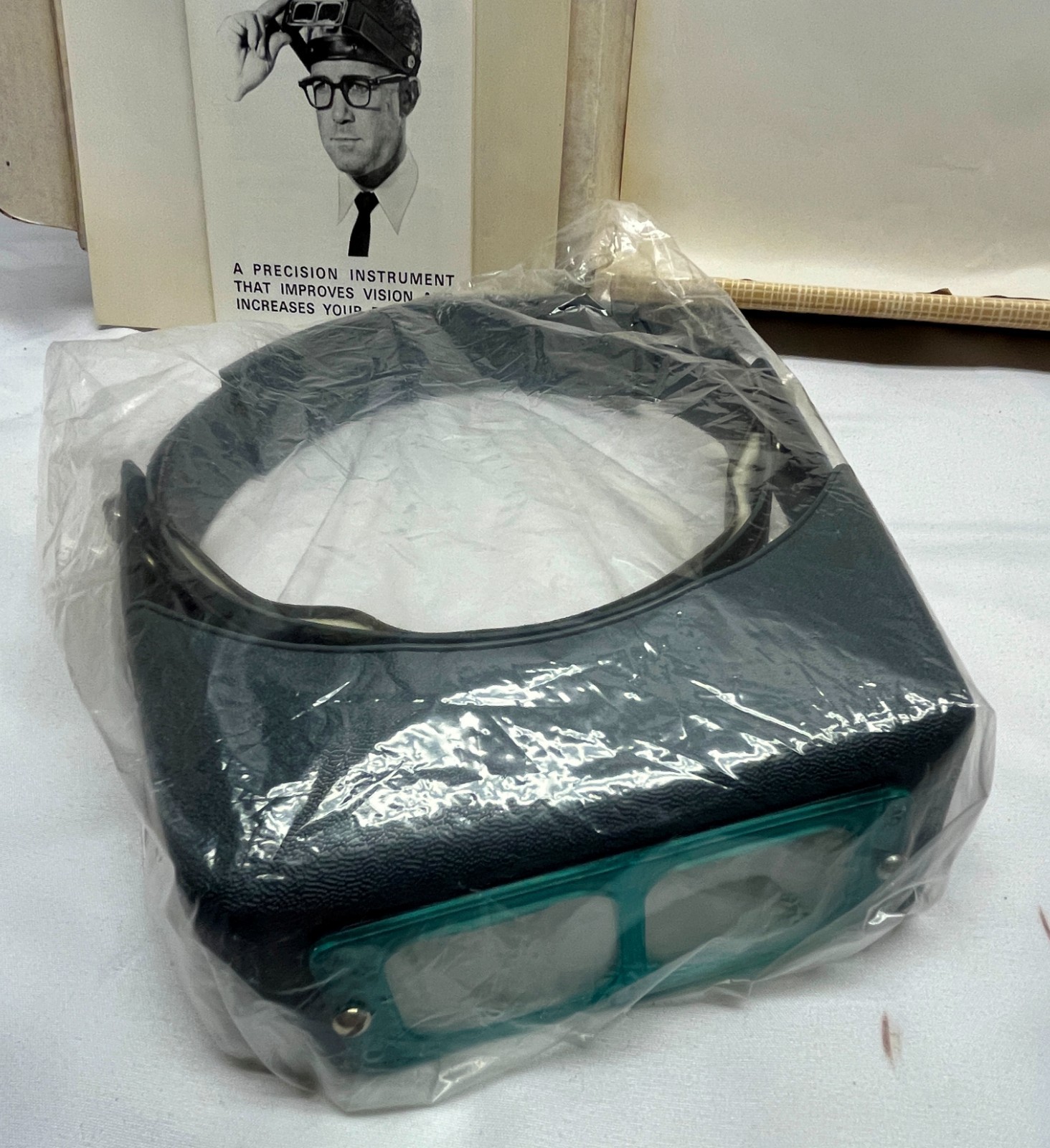 Vintage Opti-Visor Headset Magnifier DA-5 Blue Lens Magnifier NEW in Open Box