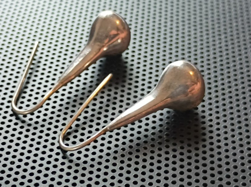VINTAGE 925 Sterling Silver Dangle Earrings Tear Drop Hook Dangle Drop FILIGREE