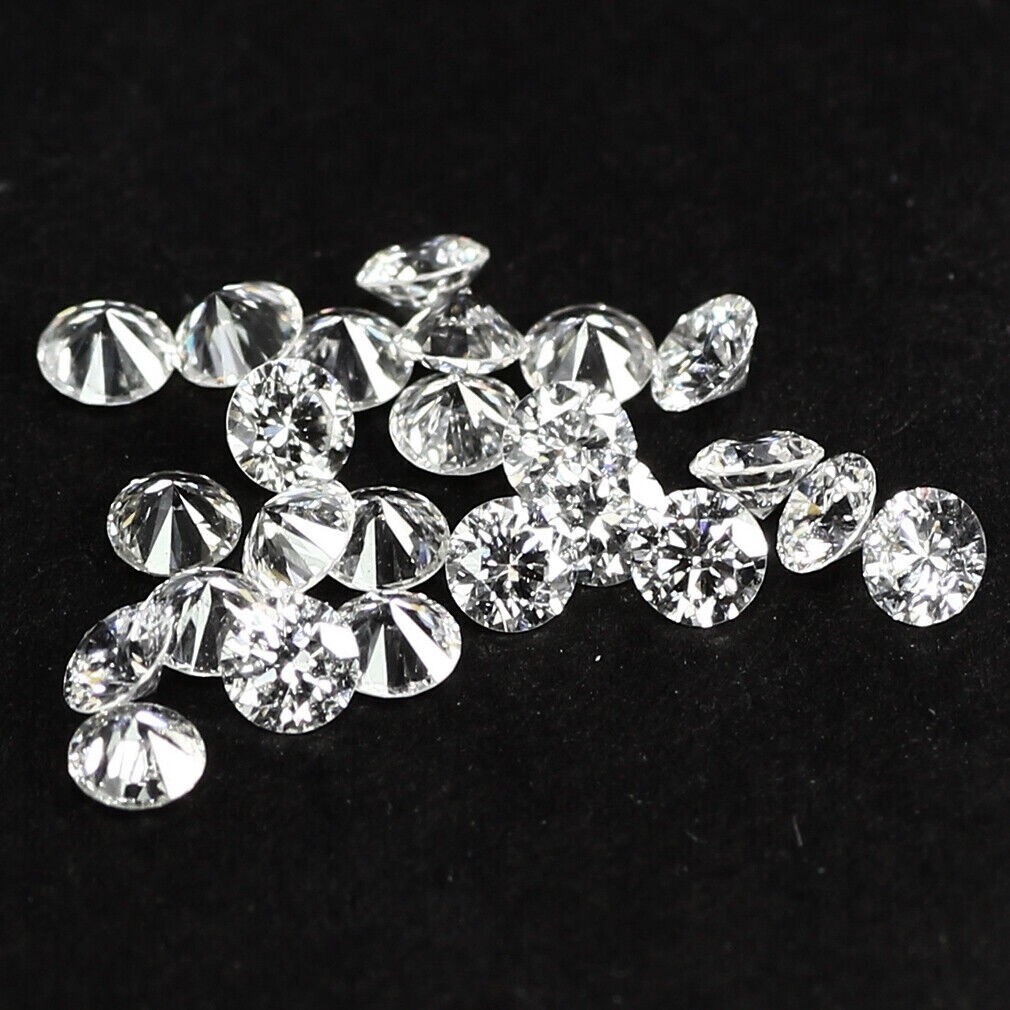 1 Ct Natural White Diamond Round Cut 2 mm 30 Pcs VVS1 D Grade GDGL Certified D5