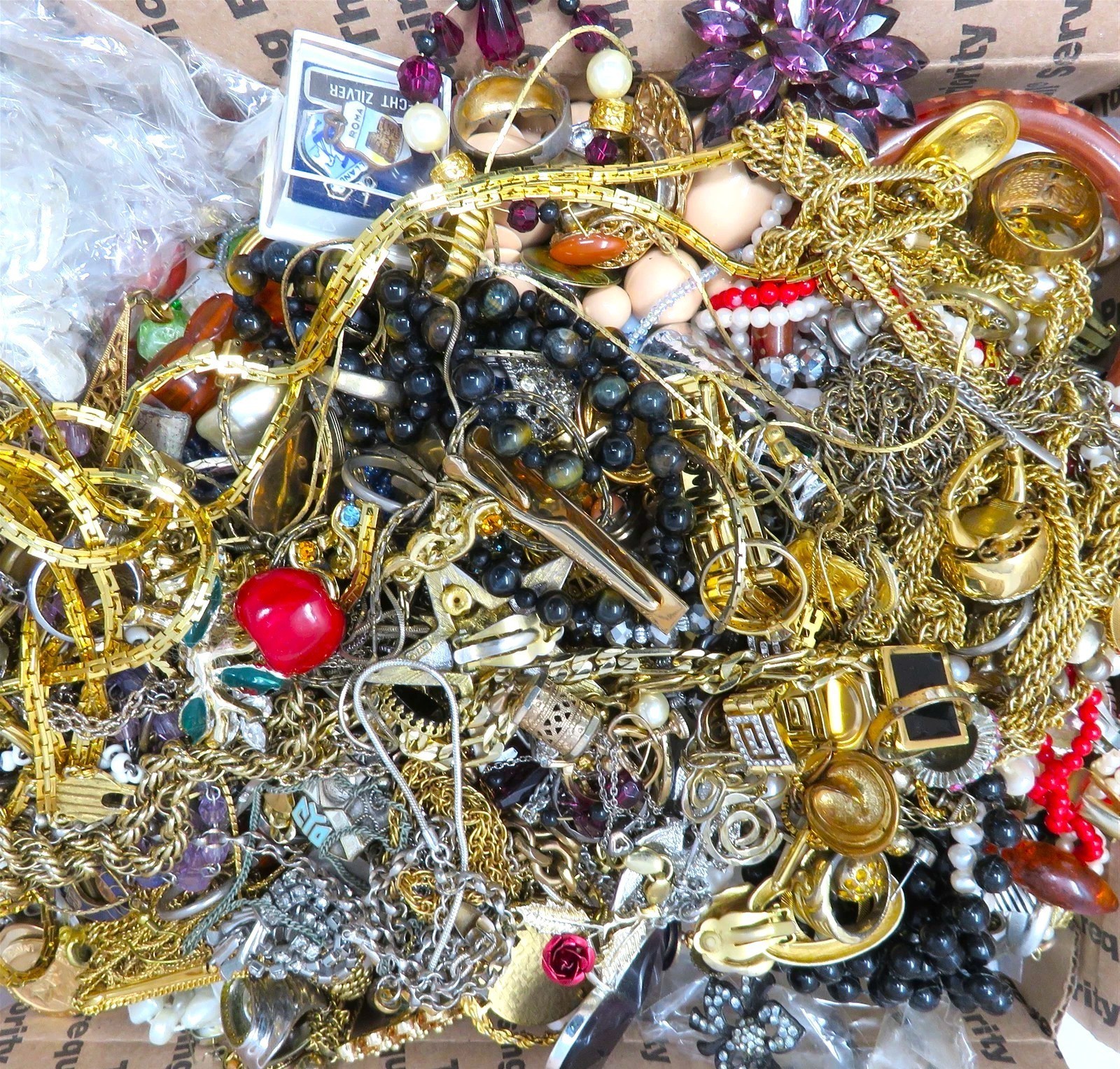 Over 3 Lbs Unsearched Jewelry Lot Vintage & Modern Junk & Resell Tangled FUN