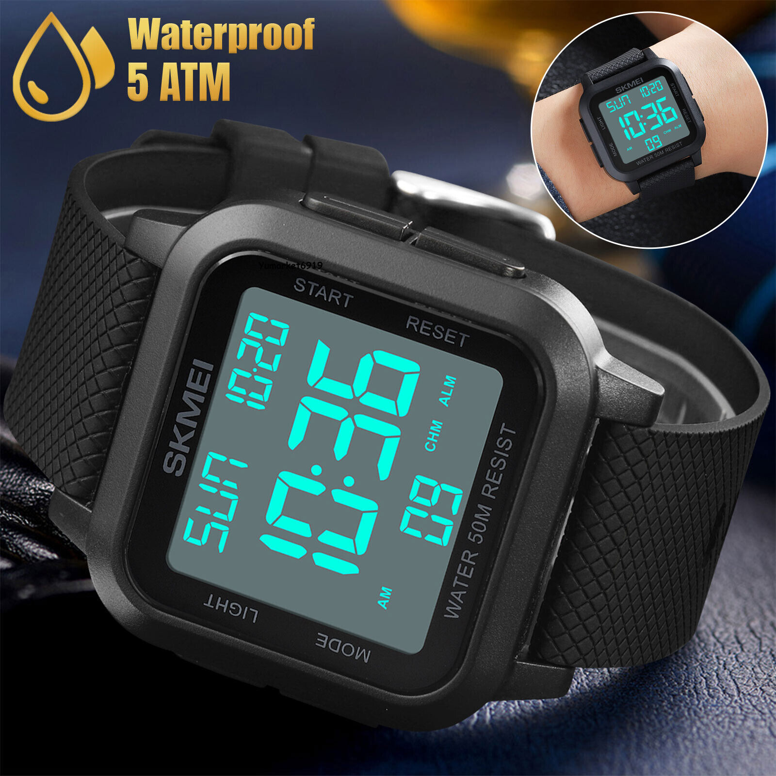 Men’s Military Sports Watch LED Screen Large Digital Face Waterproof Wristwatch