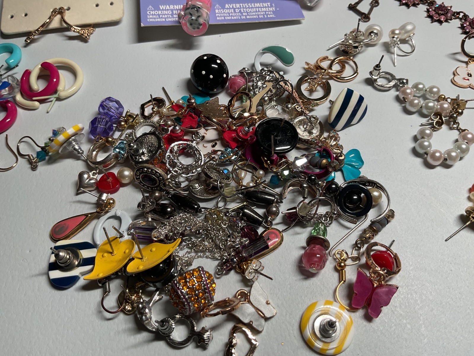 Teens kids young adults mixed jewlery lot of earrings, necklaces, bracelets