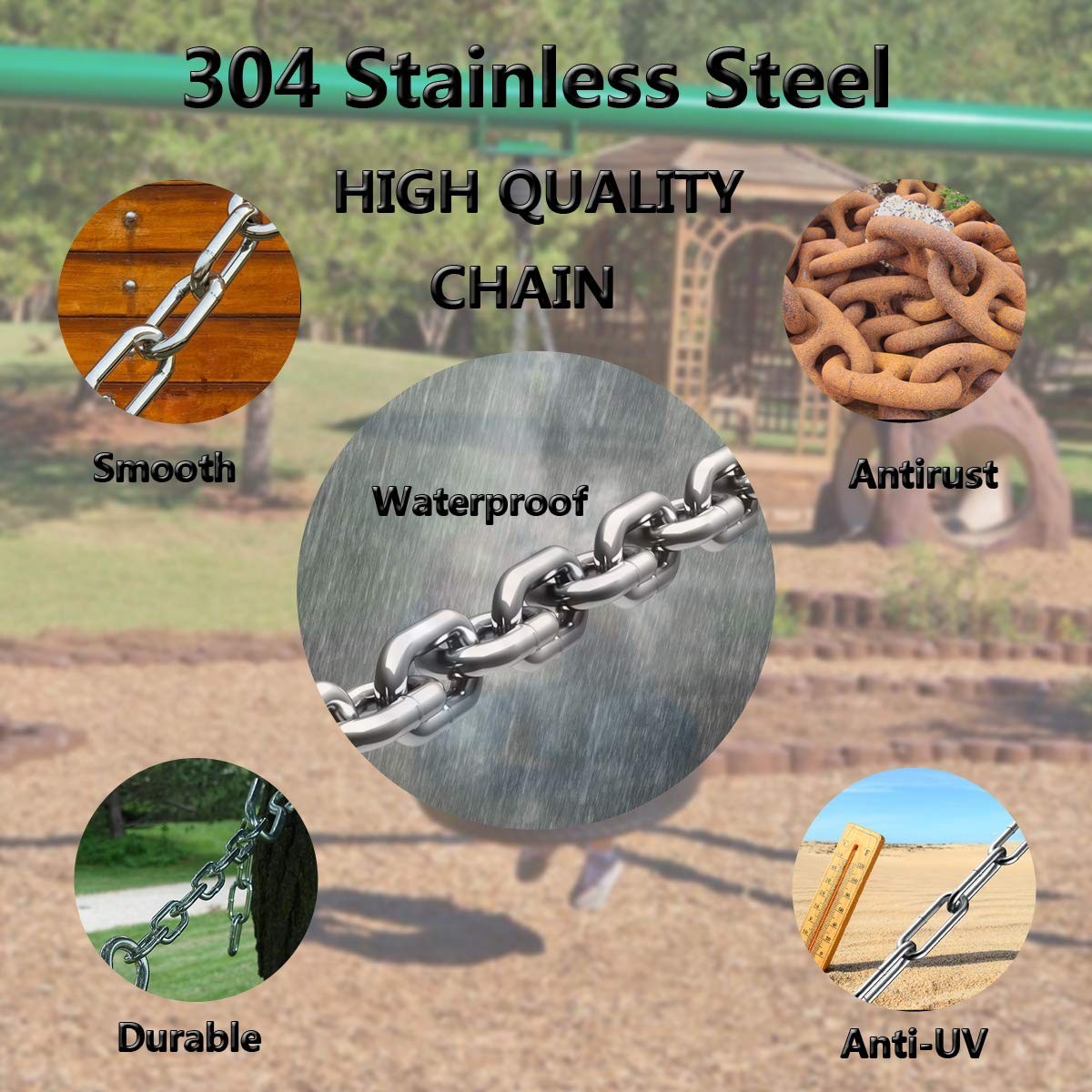 Heavy Duty Stainless Steel Link Chain, 5/16″ x 6.5ft