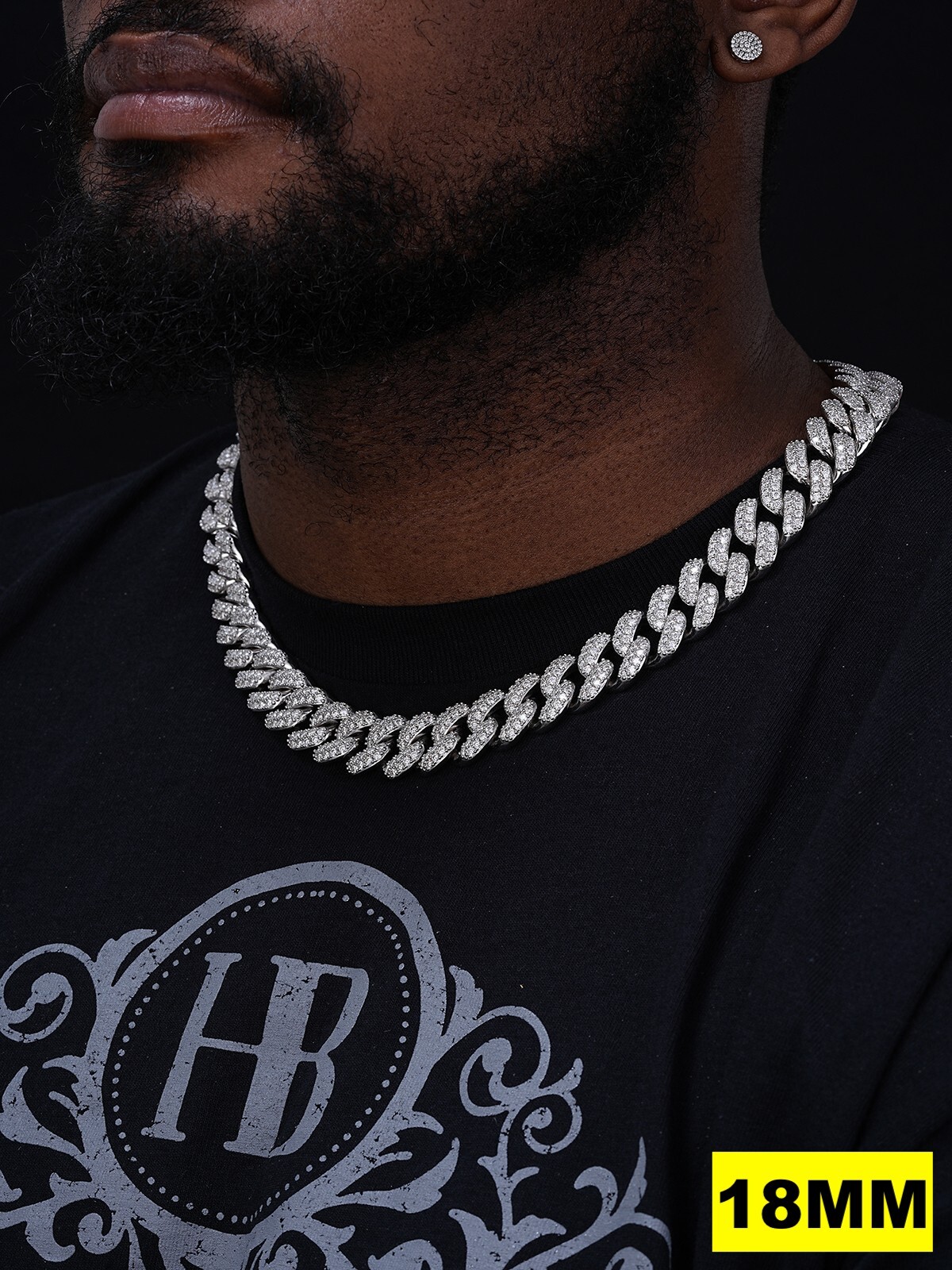 Real Miami Cuban Link Chain Iced MOISSANITE Solid 925 Sterling Silver Necklace