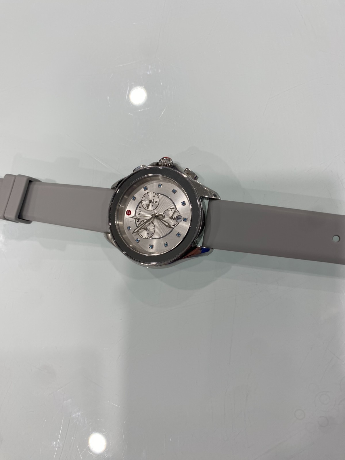 Michele Cape Stainless Blue Topaz Watch MWW27E000004 100% Authentic Guaranteed
