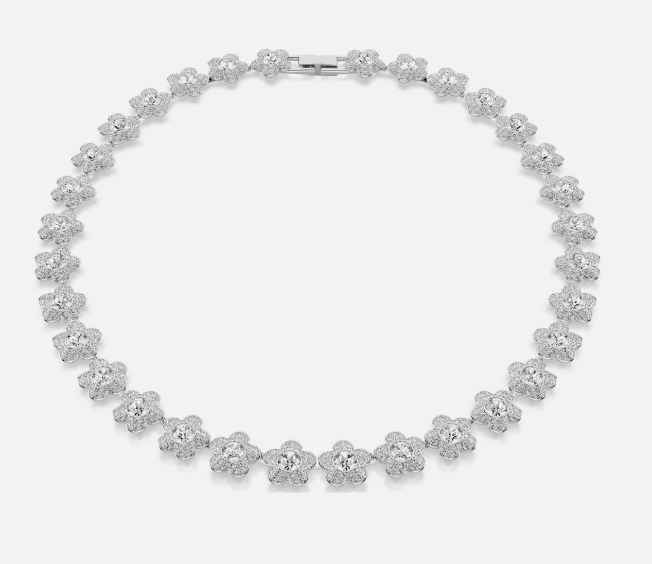 Swarovski Ariana Grande x Swarovski Necklace, Round Cut, Flower, White, Rhodium