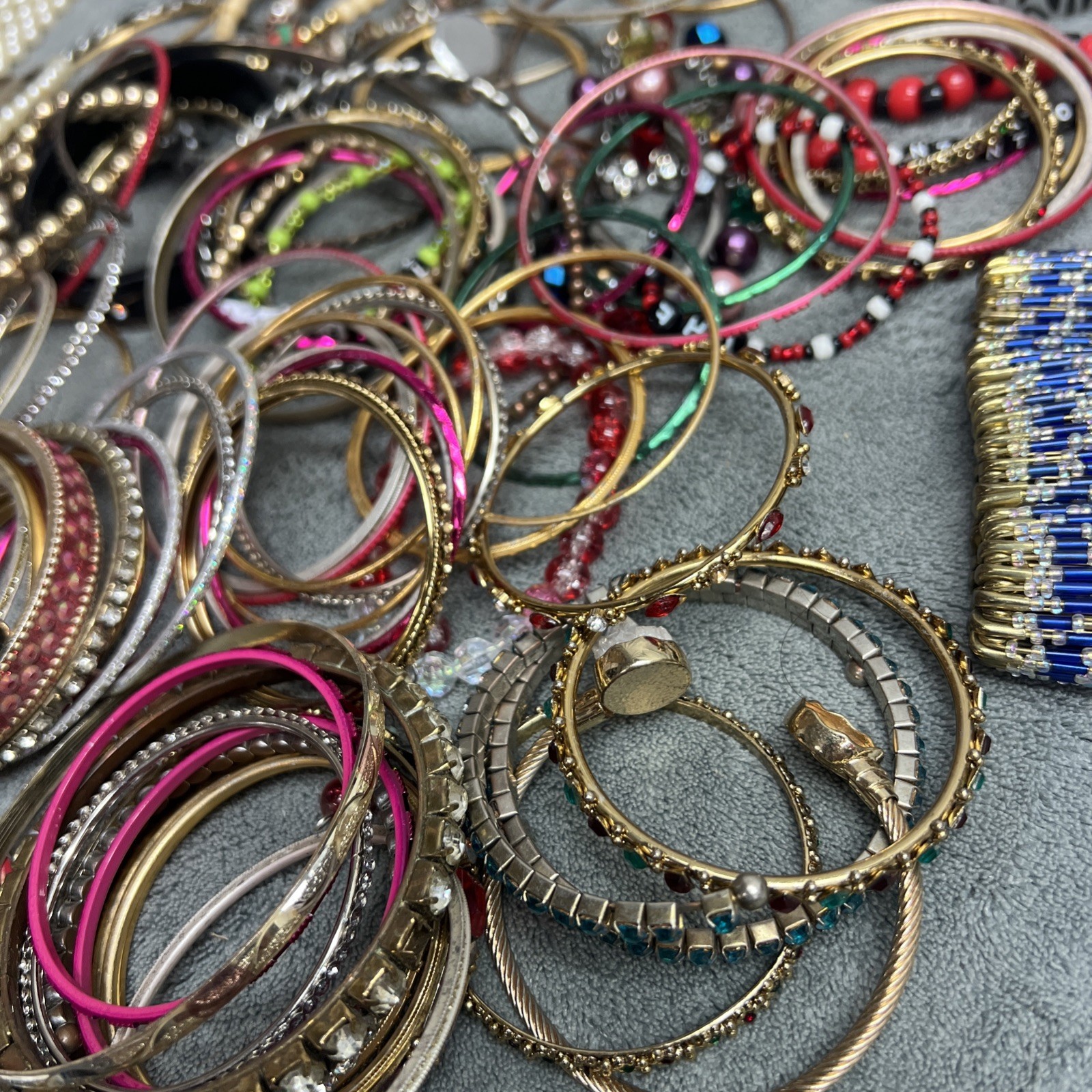 Mixed Lot Bangle Wrap Cuff Stone Bead Bracelets Multicolor Wearable