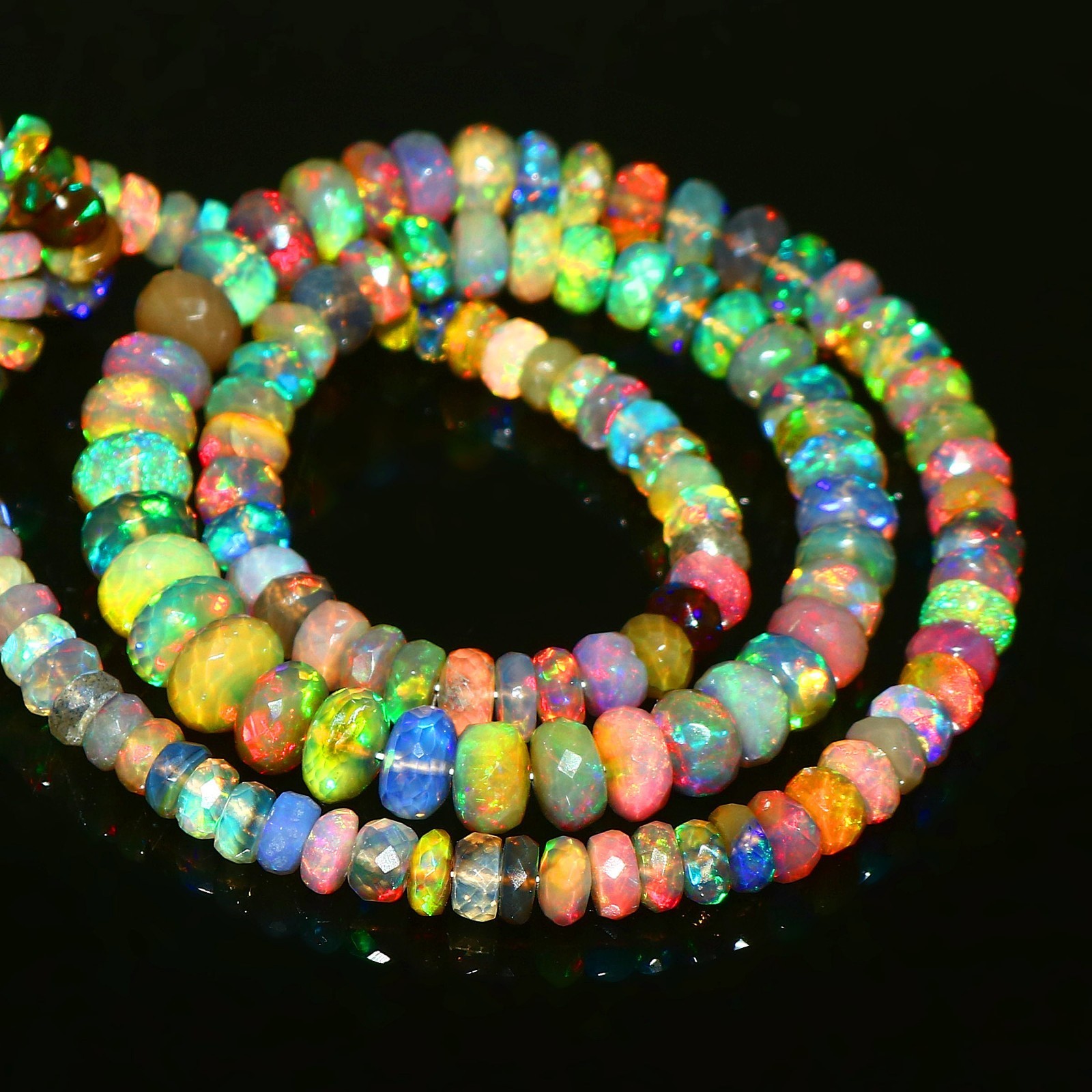 100% Natural Opal Beads Faceted Rondelle Beads Multi-colour Gift for Friend559
