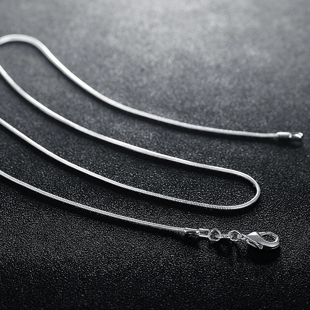 10PCS 925 Sterling Silver Snake Chain Necklace 1MM 16-30 Inch Wholesale