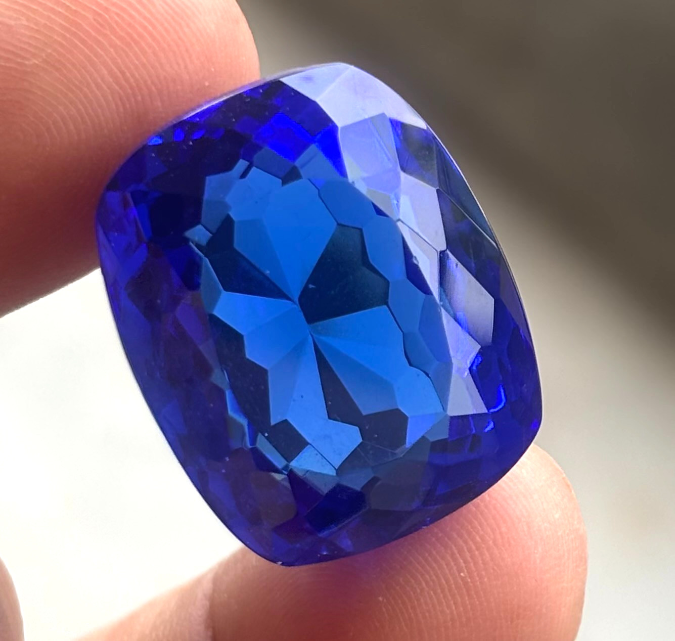 Natural Certified 87 Cts Cushion Shape Kashmiri Sapphire Loose Gemstone
