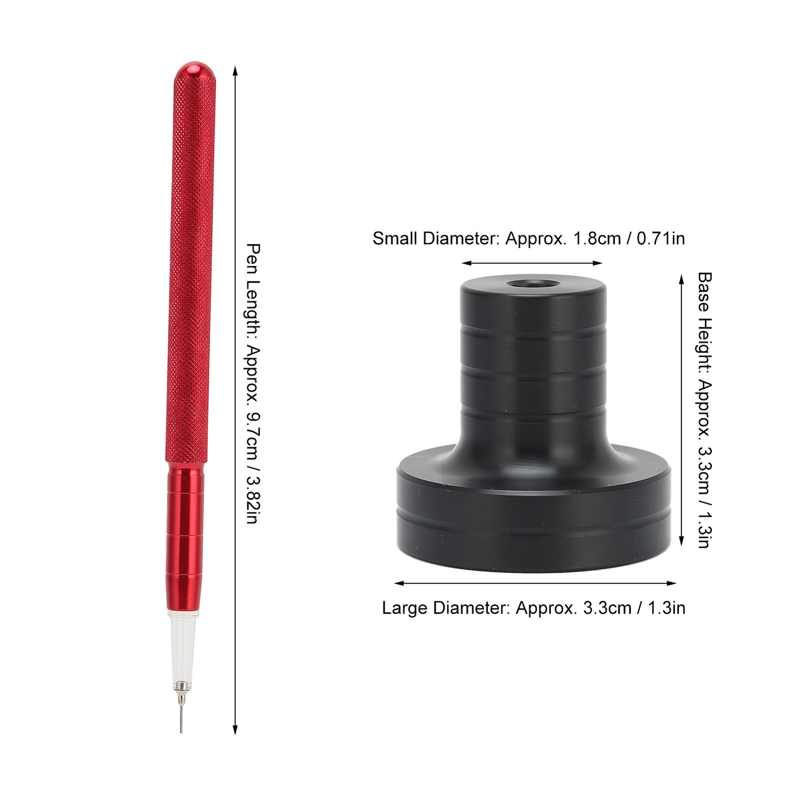 0.3*0.1mm Red Aluminum Watch Oiler Pen Lubricant Oil Pin Pen Tip with Base