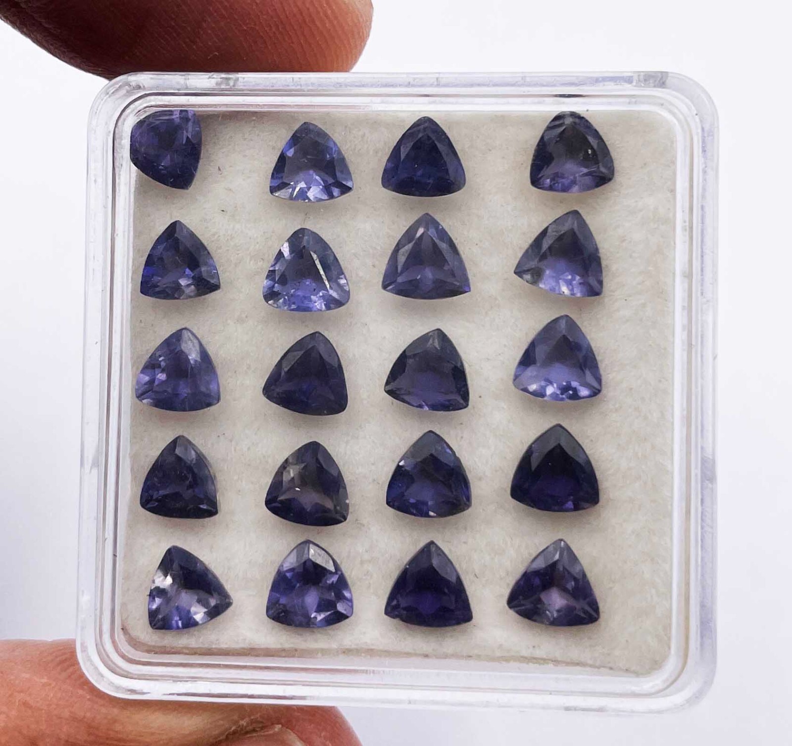 Natural Iolite Trillion Cut Loose Gemstone Lot 17 Pcs 5 MM 6 CT