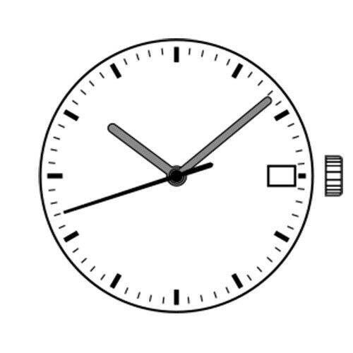 25.6mm 3 Hands/Pins/Needles Date @ 3 Quartz Watch Movement For ISA 2331/103 A