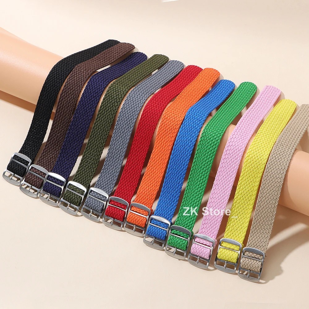Nylon Watch Strap Perlon Woven One Piece Replacement Band 18mm 20mm 22mm